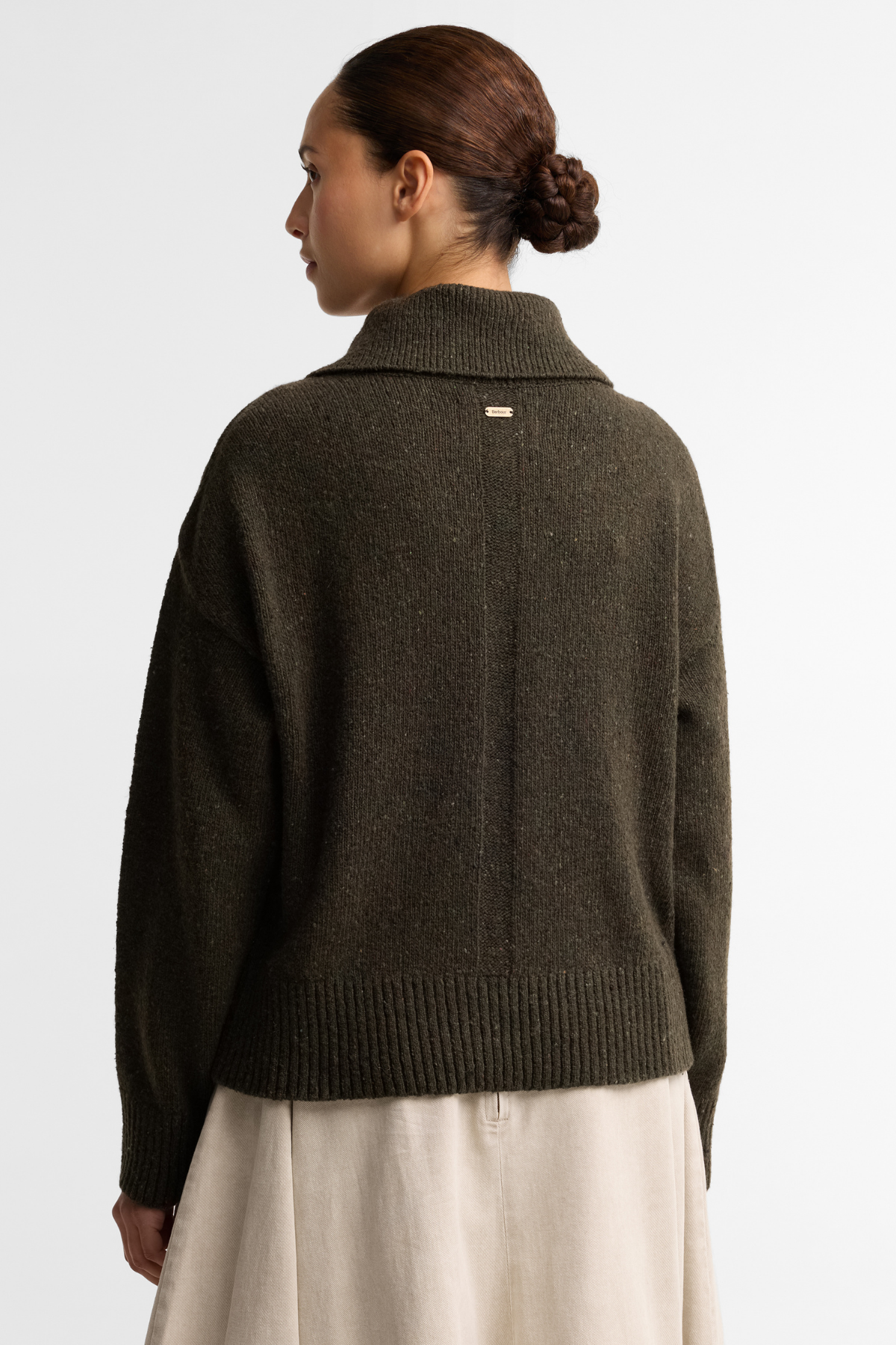 Barbour Lavensdale Half Zip Knitted Kazak OL71 Olive