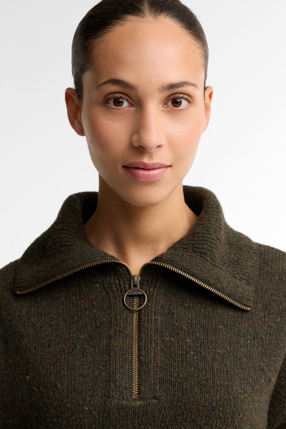 Barbour Lavensdale Half Zip Knitted Kazak OL71 Olive