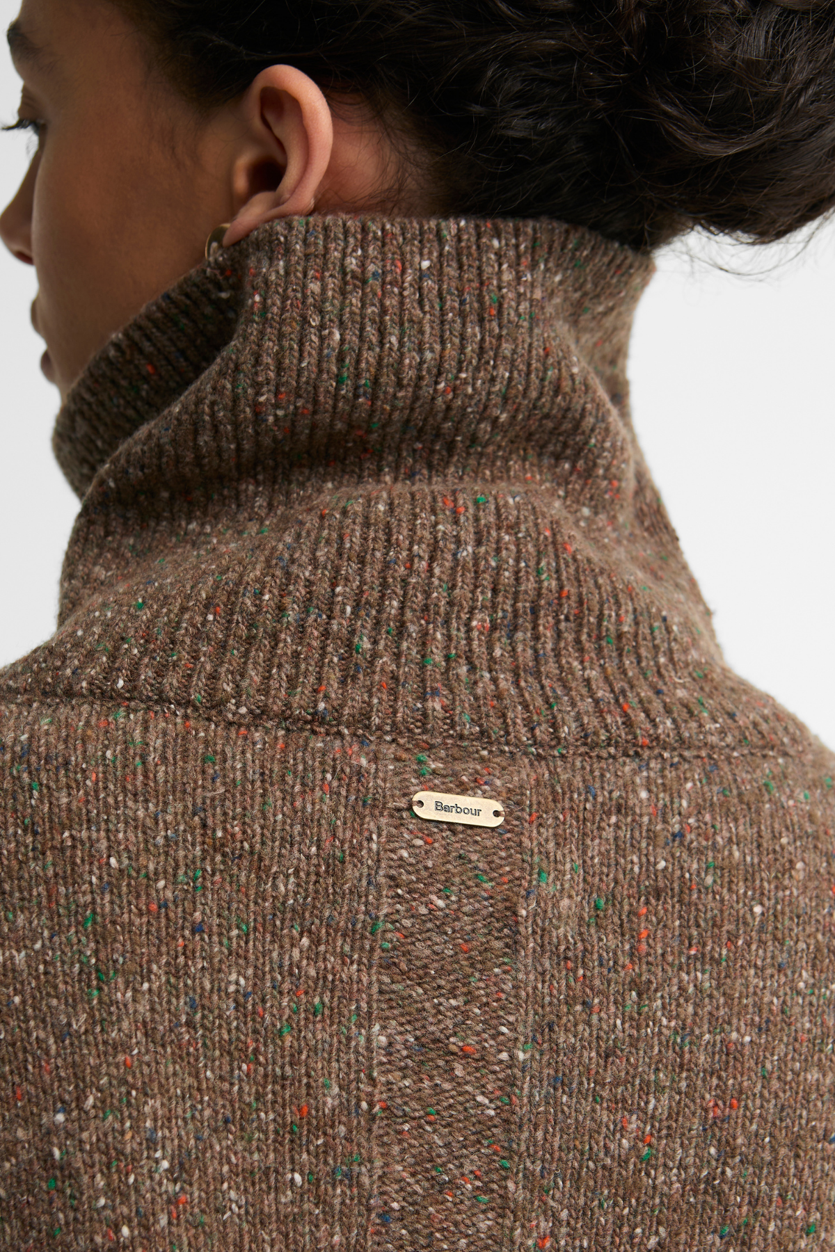 Barbour Lavensdale Half Zip Knitted Kazak BE74 Deep Camel