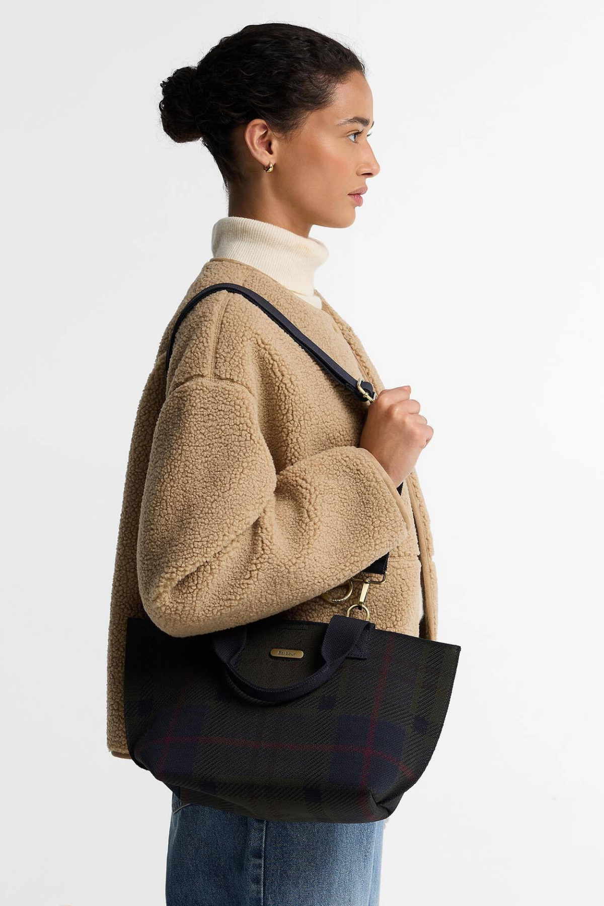 Barbour Layla Tartan Mini Kol Çantası TN43 Shadow Classic Tartan