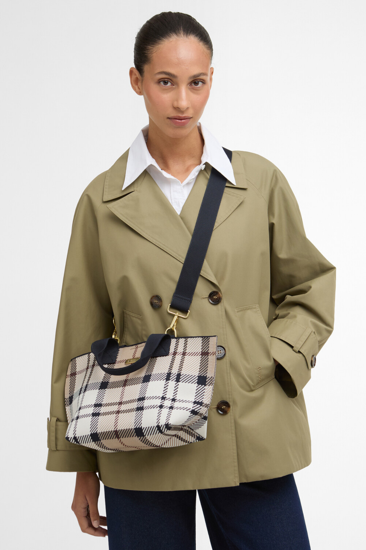Barbour Layla Tartan Mini Kol Çantası BE71 Rosewood Tartan