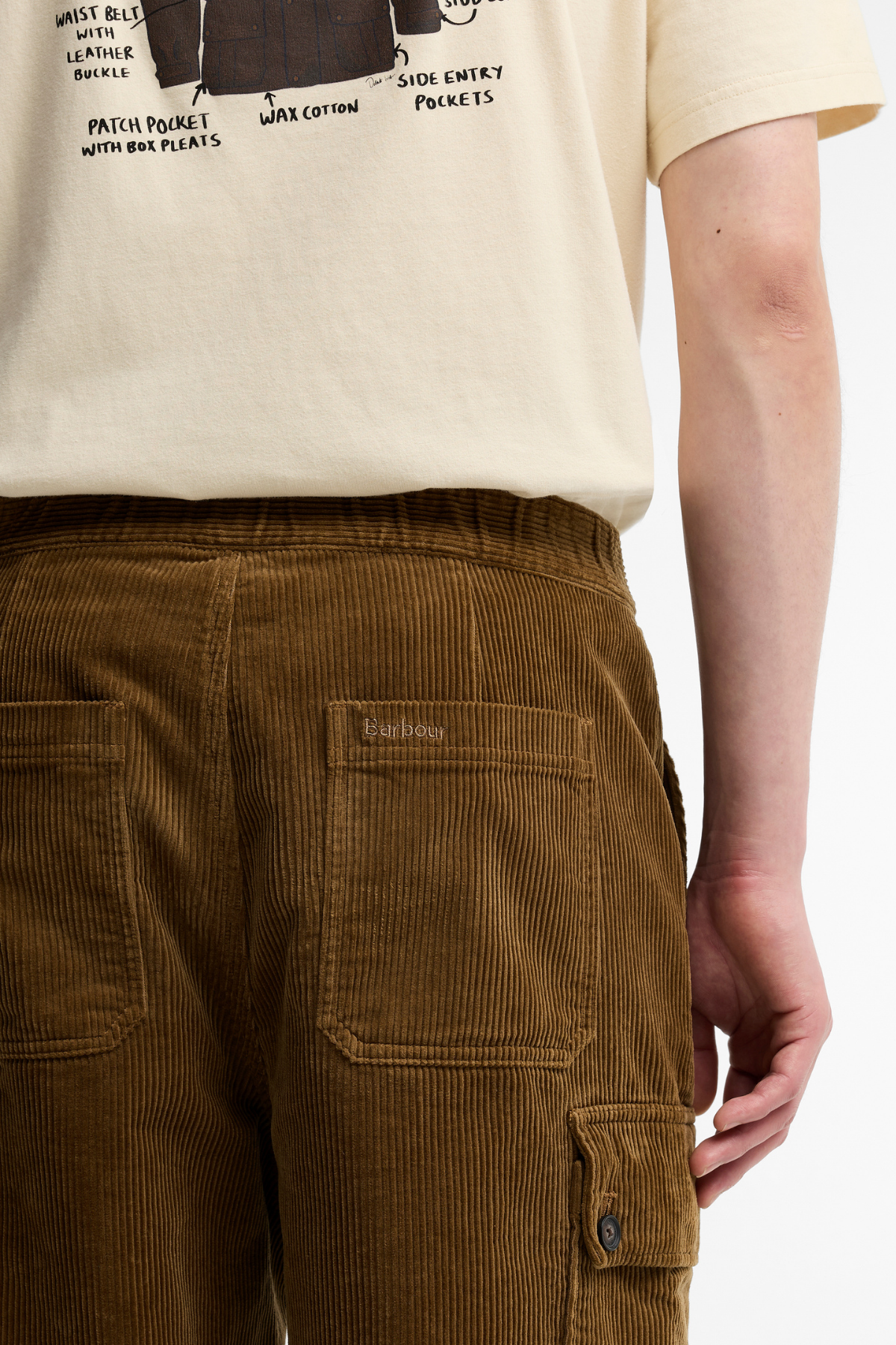 Barbour Leonard Cord Kargo Pantolon BR91 Sepia