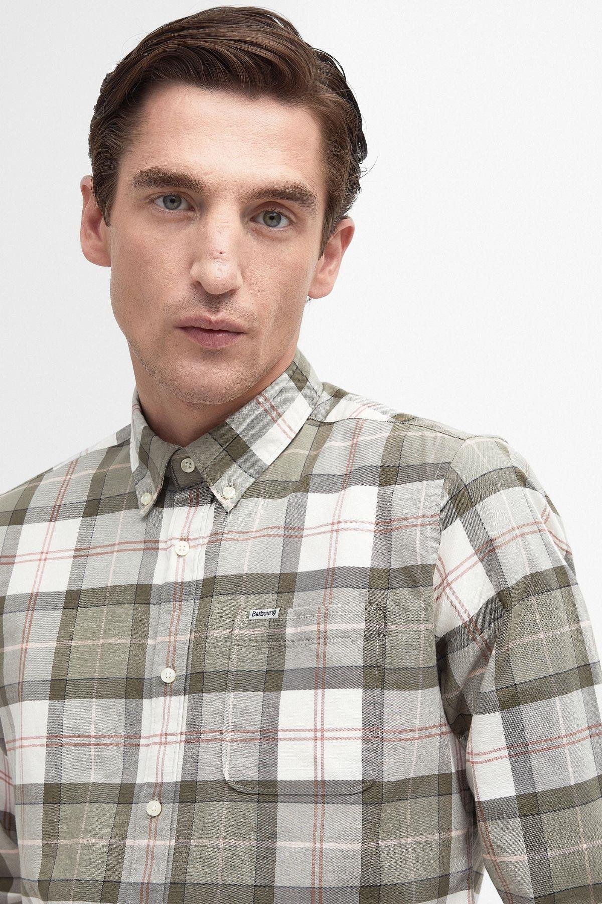 Barbour Lewis Tailored Gömlek TN24 Glenmore Olive Tartan