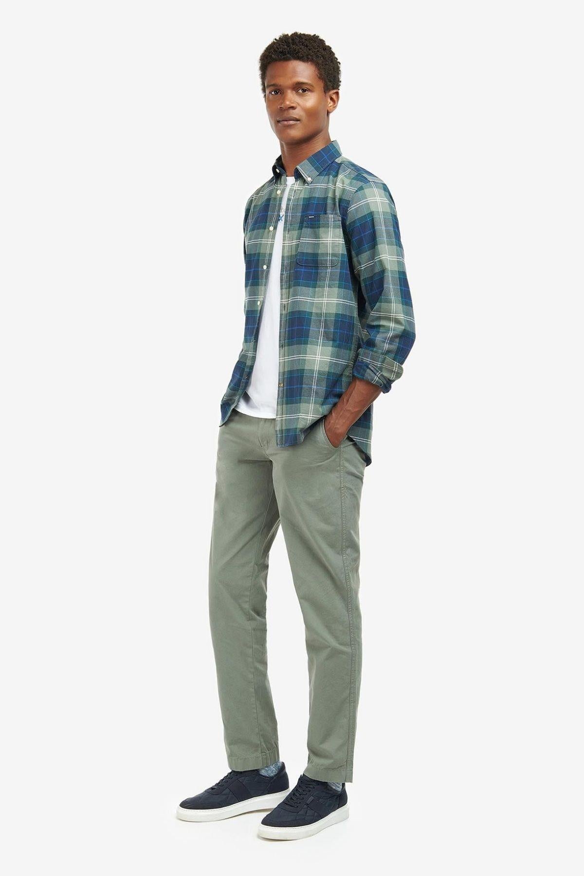 Barbour Lewis Tailored Gömlek TN29 Kielder Blue Tartan