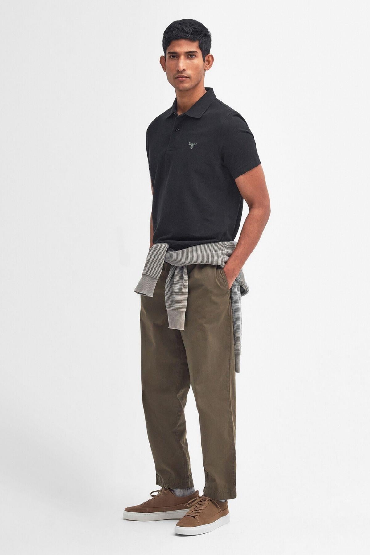 Barbour Lightweight Sports Polo Yaka BK31 Black