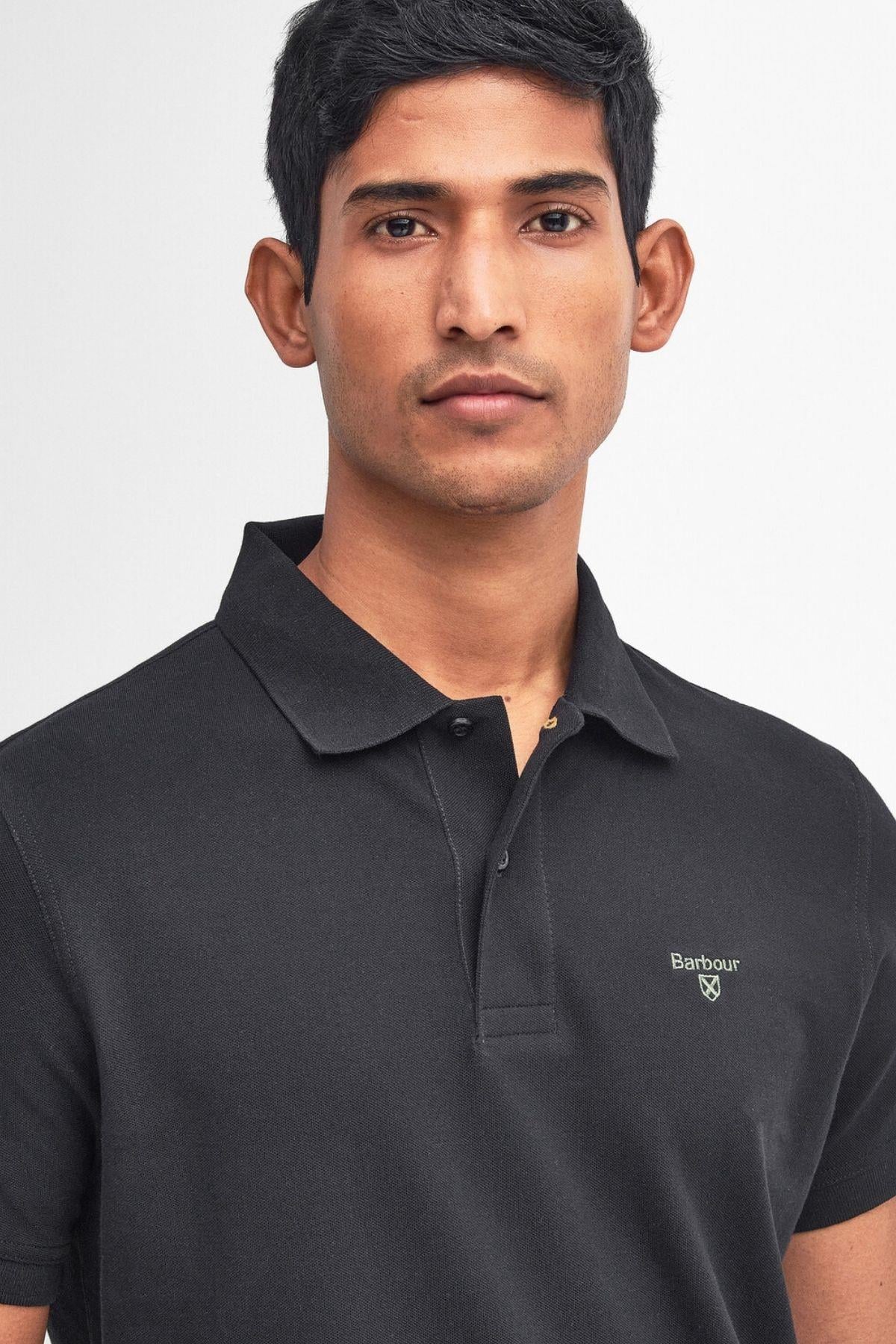 Barbour Lightweight Sports Polo Yaka BK31 Black