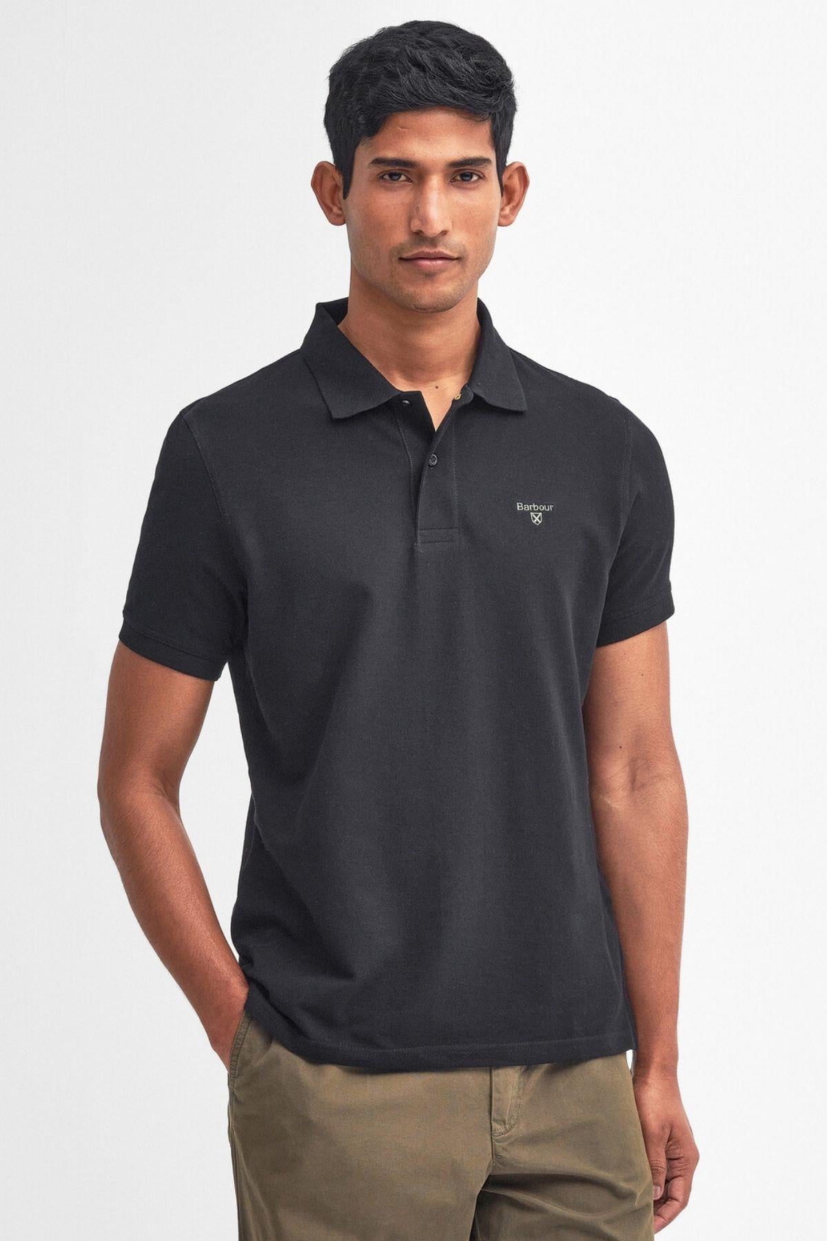 Barbour Lightweight Sports Polo Yaka BK31 Black
