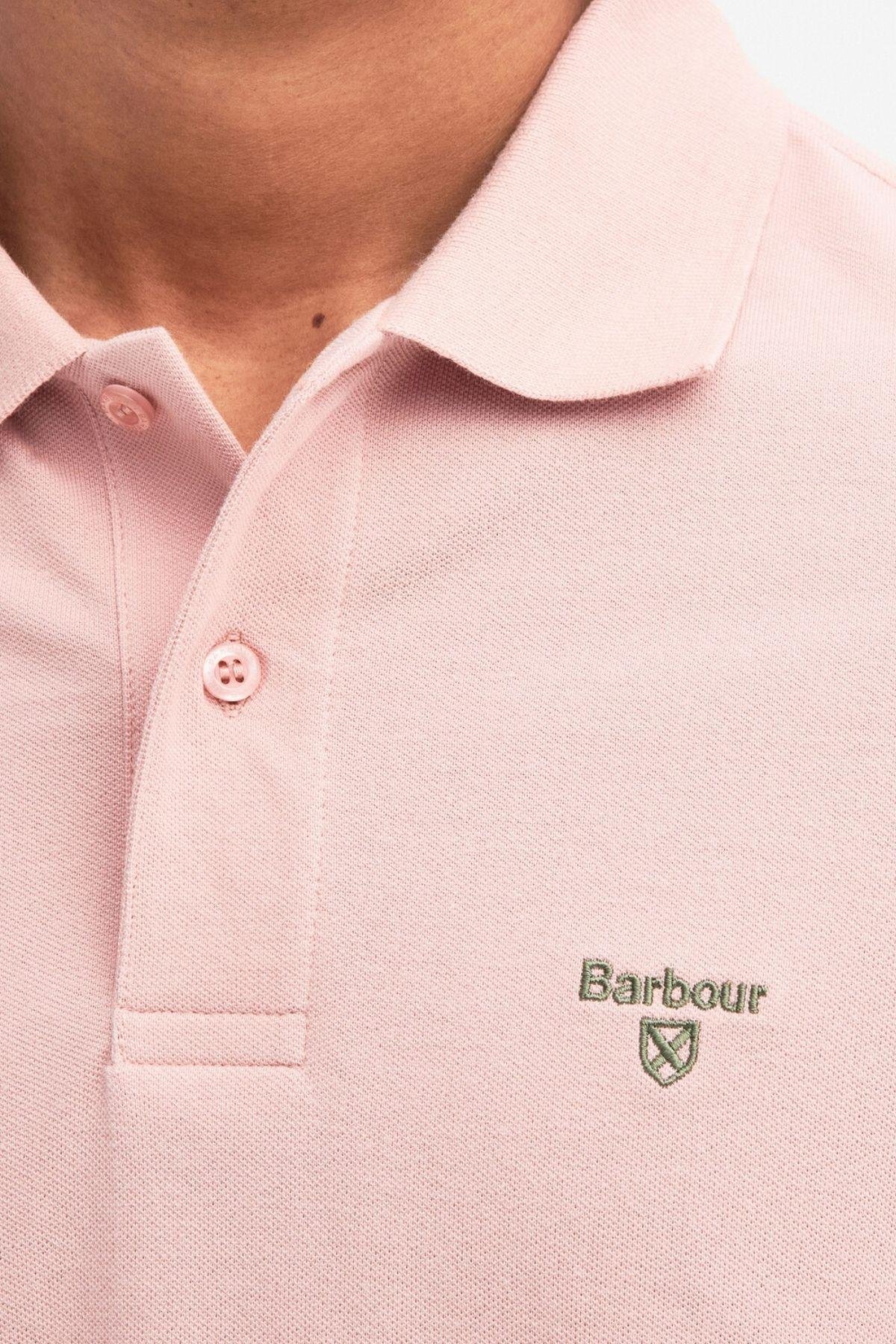 Barbour Lightweight Sports Polo Yaka PI54 Pink Mist