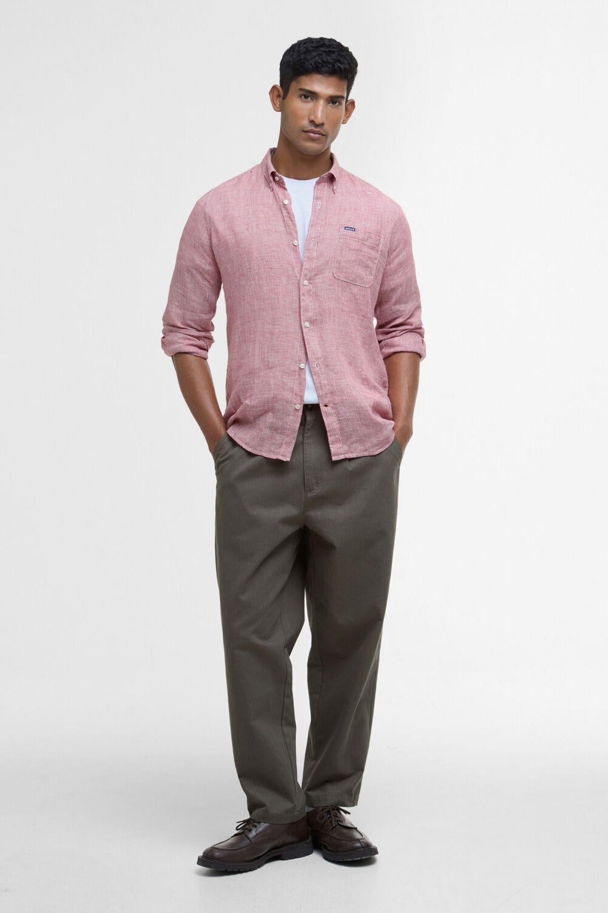 Barbour Linton Tailored Gömlek RE25 Red Spice