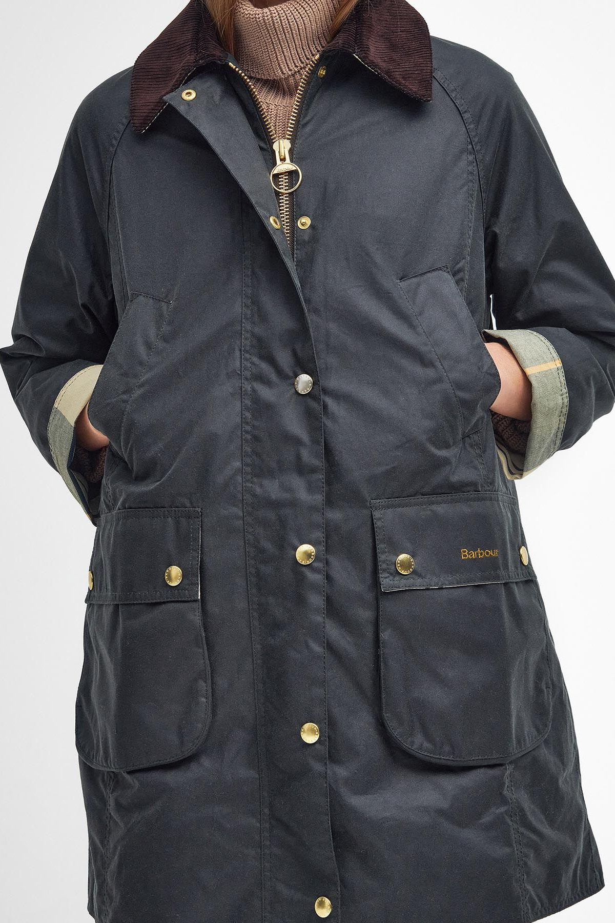 Barbour Long Beadnell Yağlı Ceket SG51 Sage-Ancient