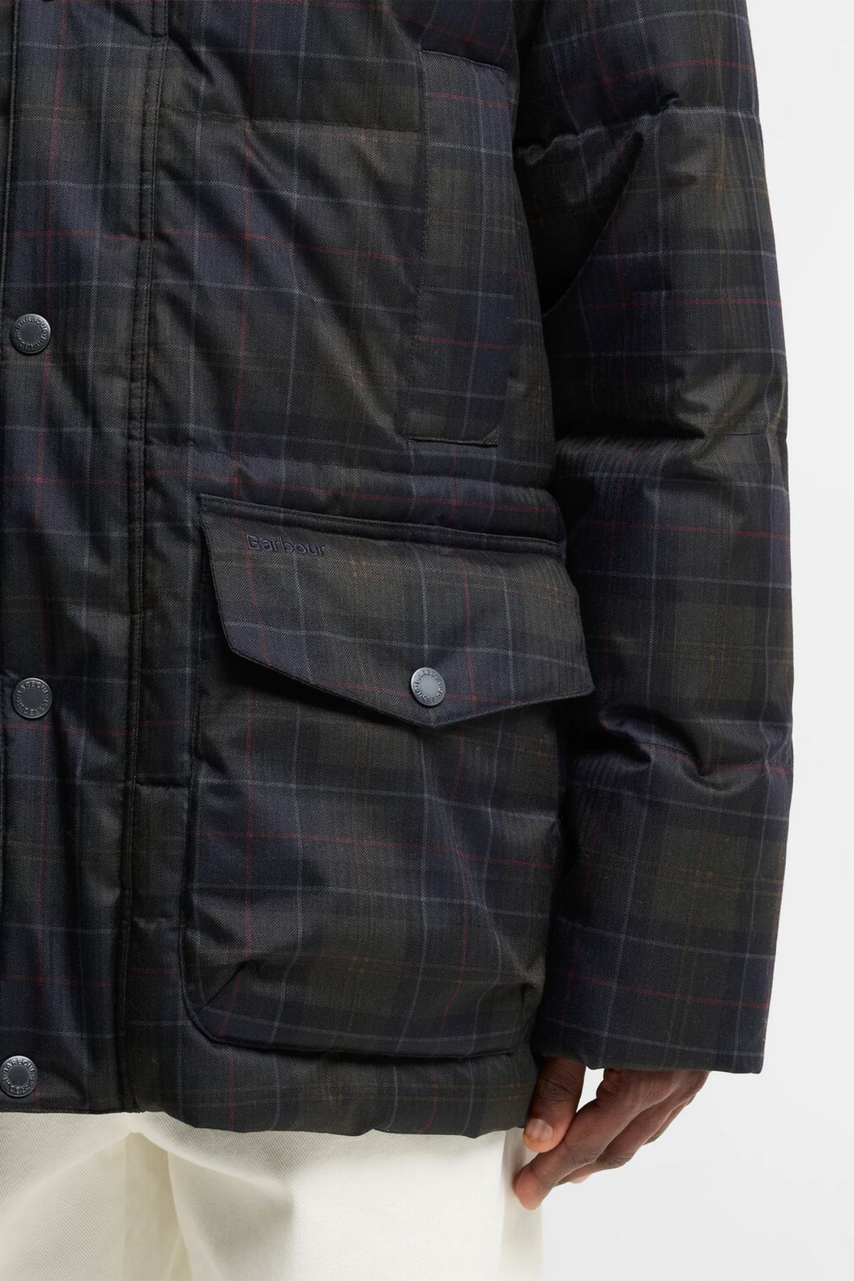 Barbour Lonnen Tartan Puffer Mont TN11 Shadow Classic Tartan