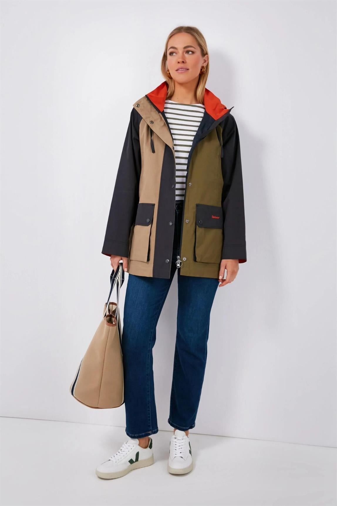 Barbour Lowland Patch Beadnell Waterproof Ceket NY91 Dk. Navy