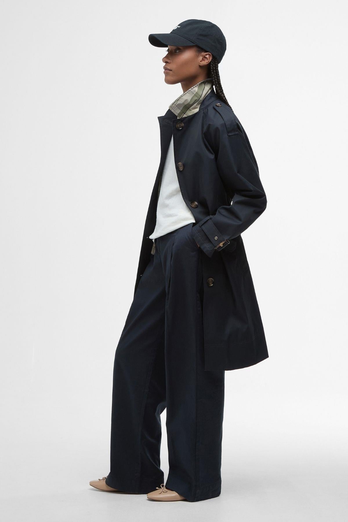 Barbour Maia Showerproof Ceket NY91 Dark Navy/Rosemary Tartan