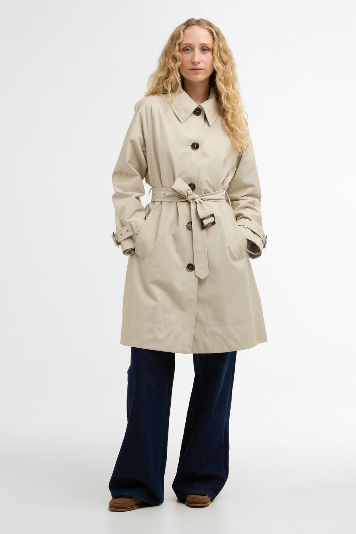 Barbour Maia Showerproof Ceket ST51 Mist / Dress Navy Tartan