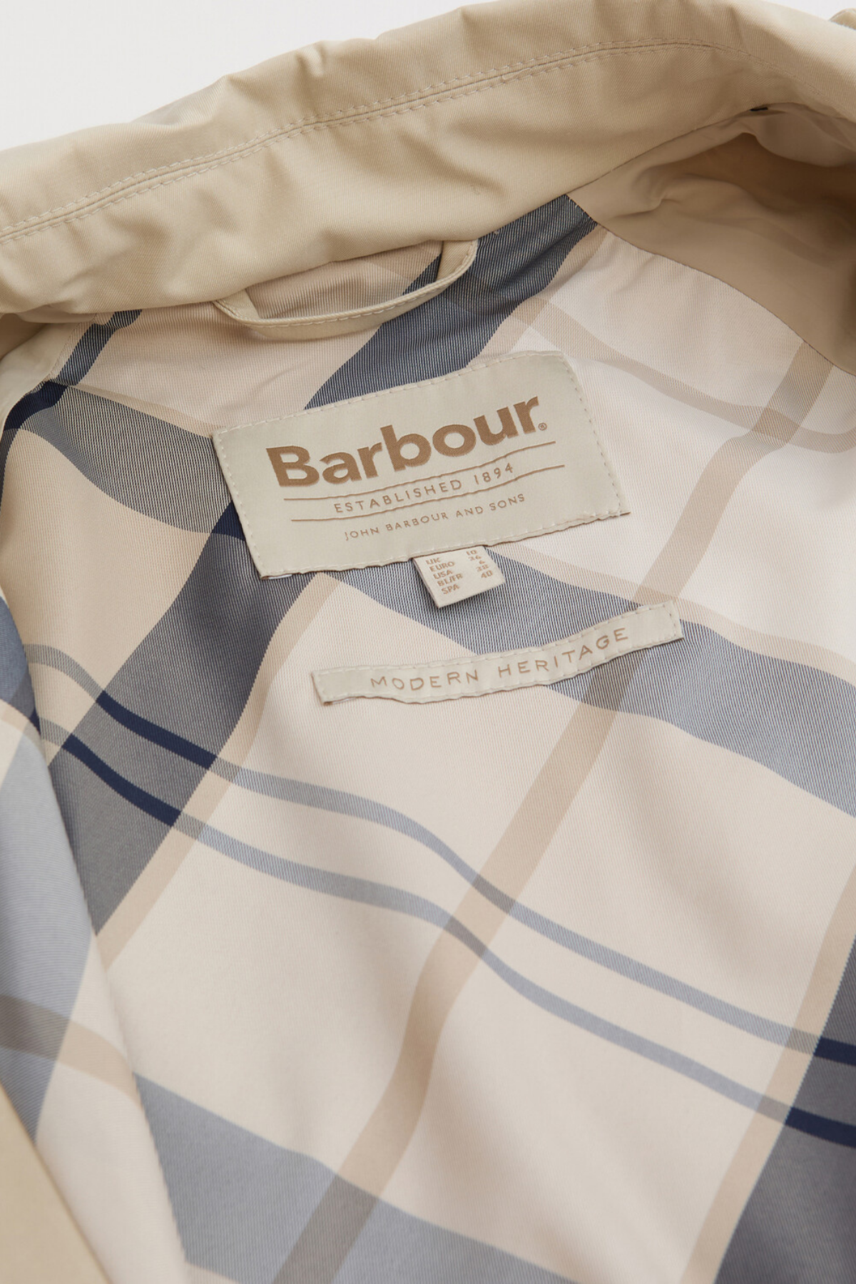 Barbour Maia Showerproof Ceket ST51 Mist / Dress Navy Tartan