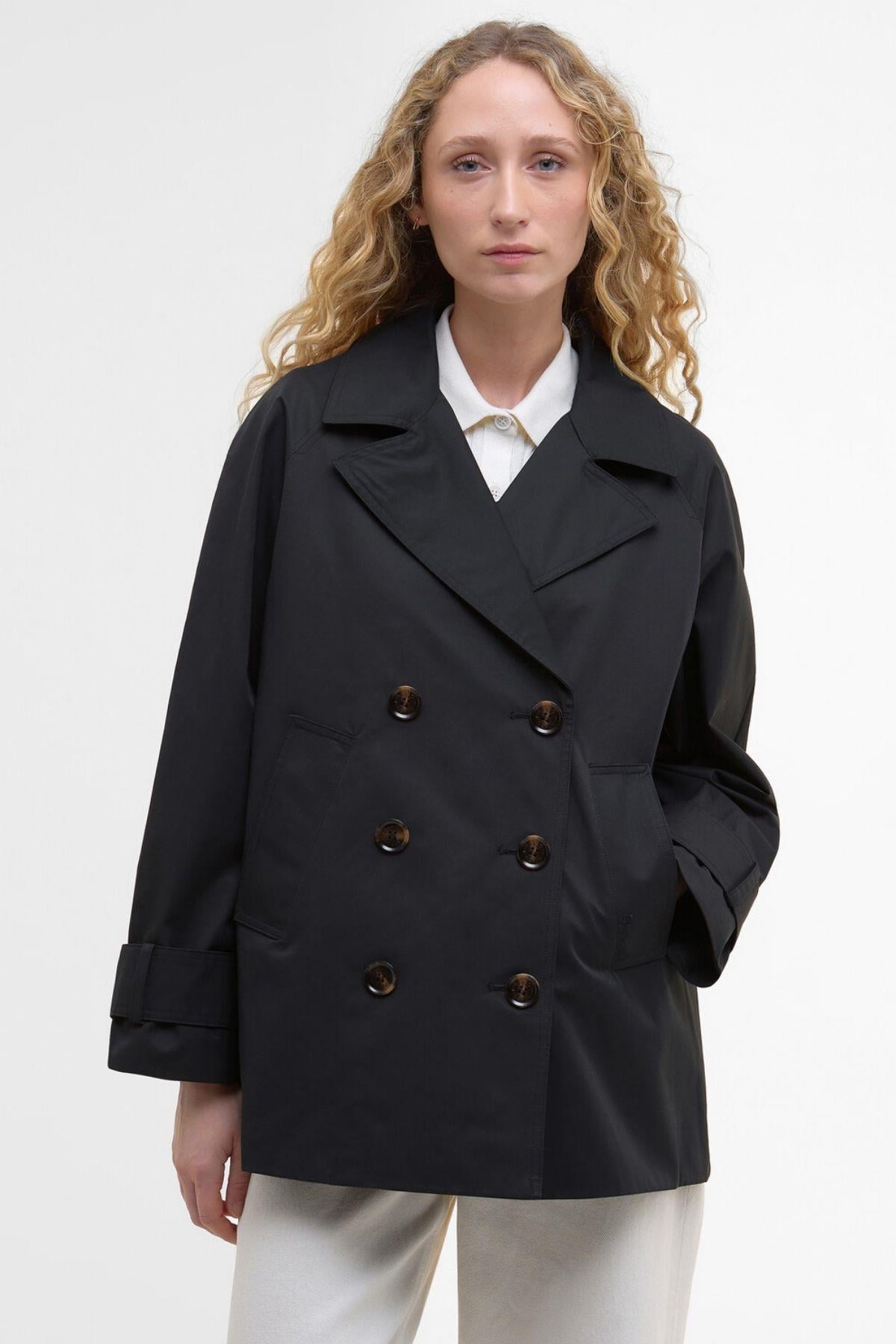 Barbour Maisy Showerproof Ceket BK11 Black/Safari Tartan