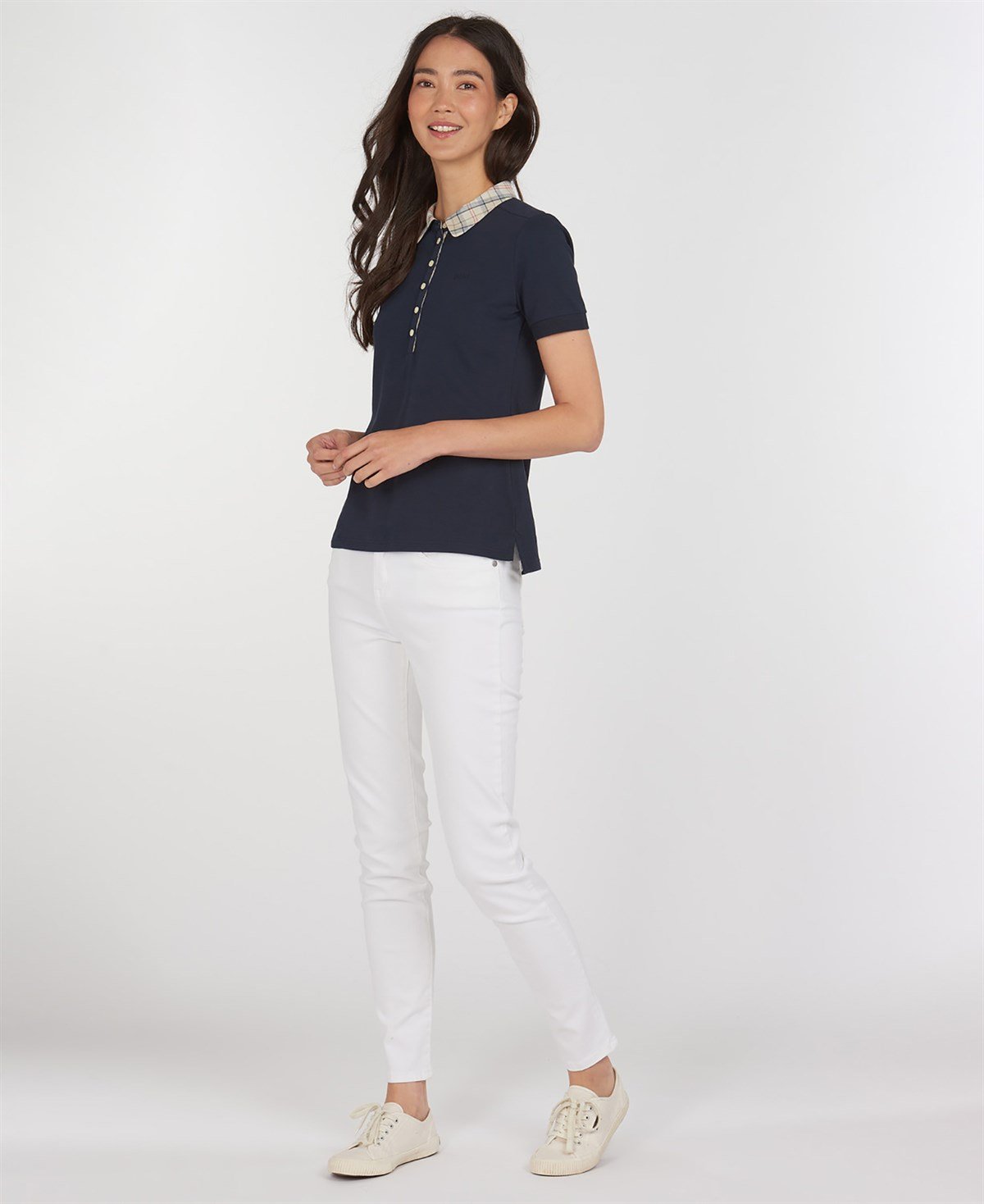 Barbour Malvern Top Polo Shirt NY75 Navy Tartan