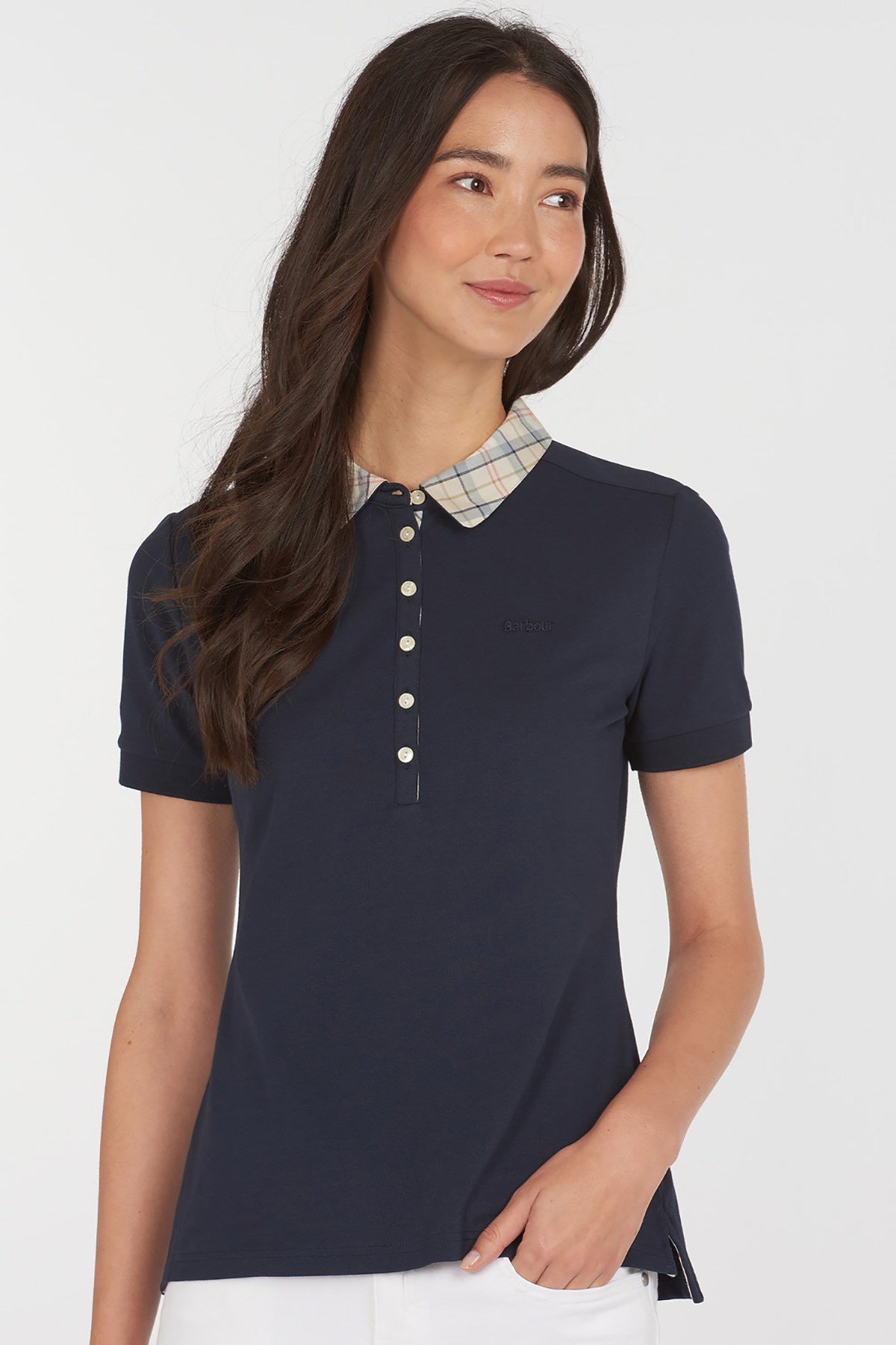 Barbour Malvern Top Polo Shirt NY75 Navy Tartan