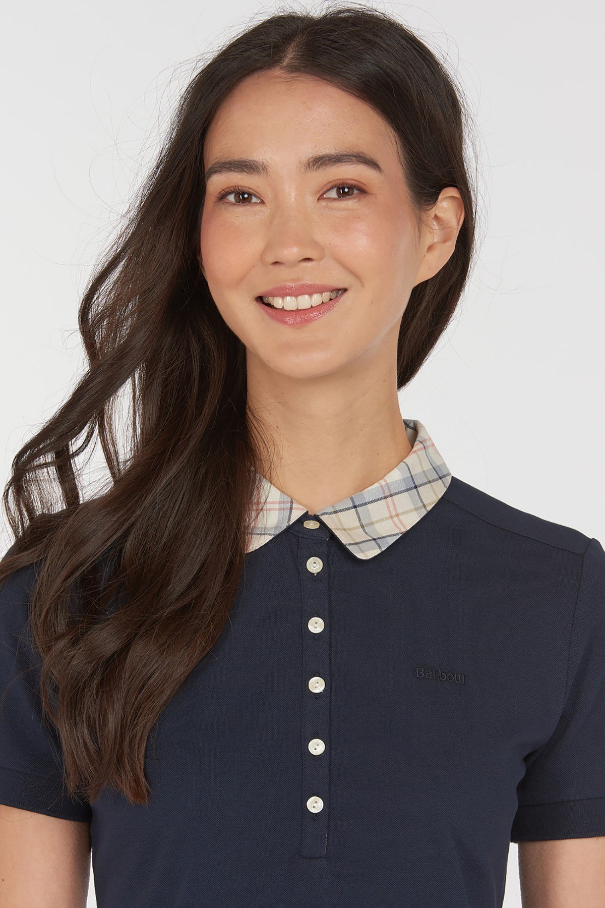 Barbour Malvern Top Polo Shirt NY75 Navy Tartan