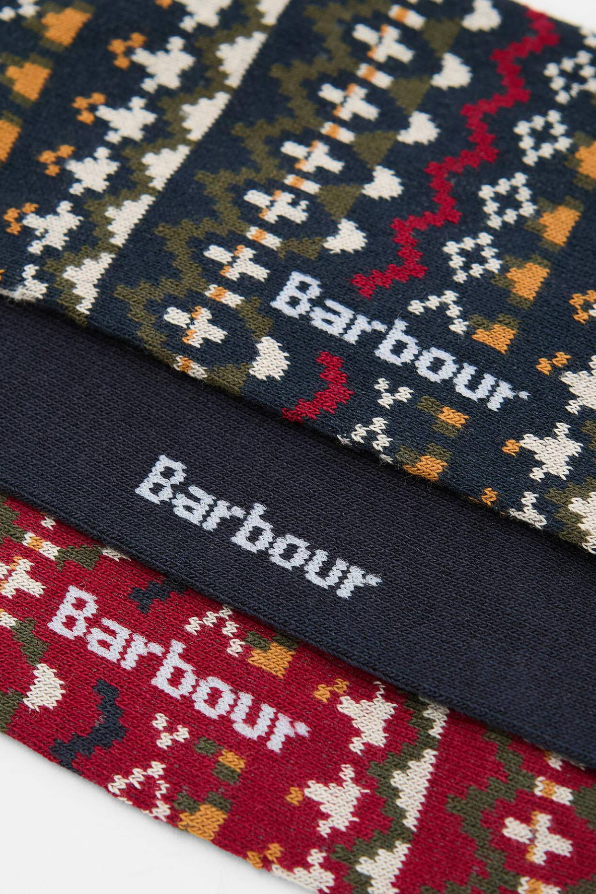 Barbour Marlow Fair Isle Çorap Hediye Kutusu OL71 Olive