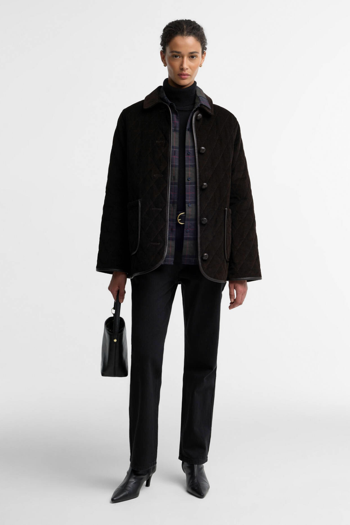 Barbour Marlow Kapitone Ceket BR71 Dk Brown Shadow Classic