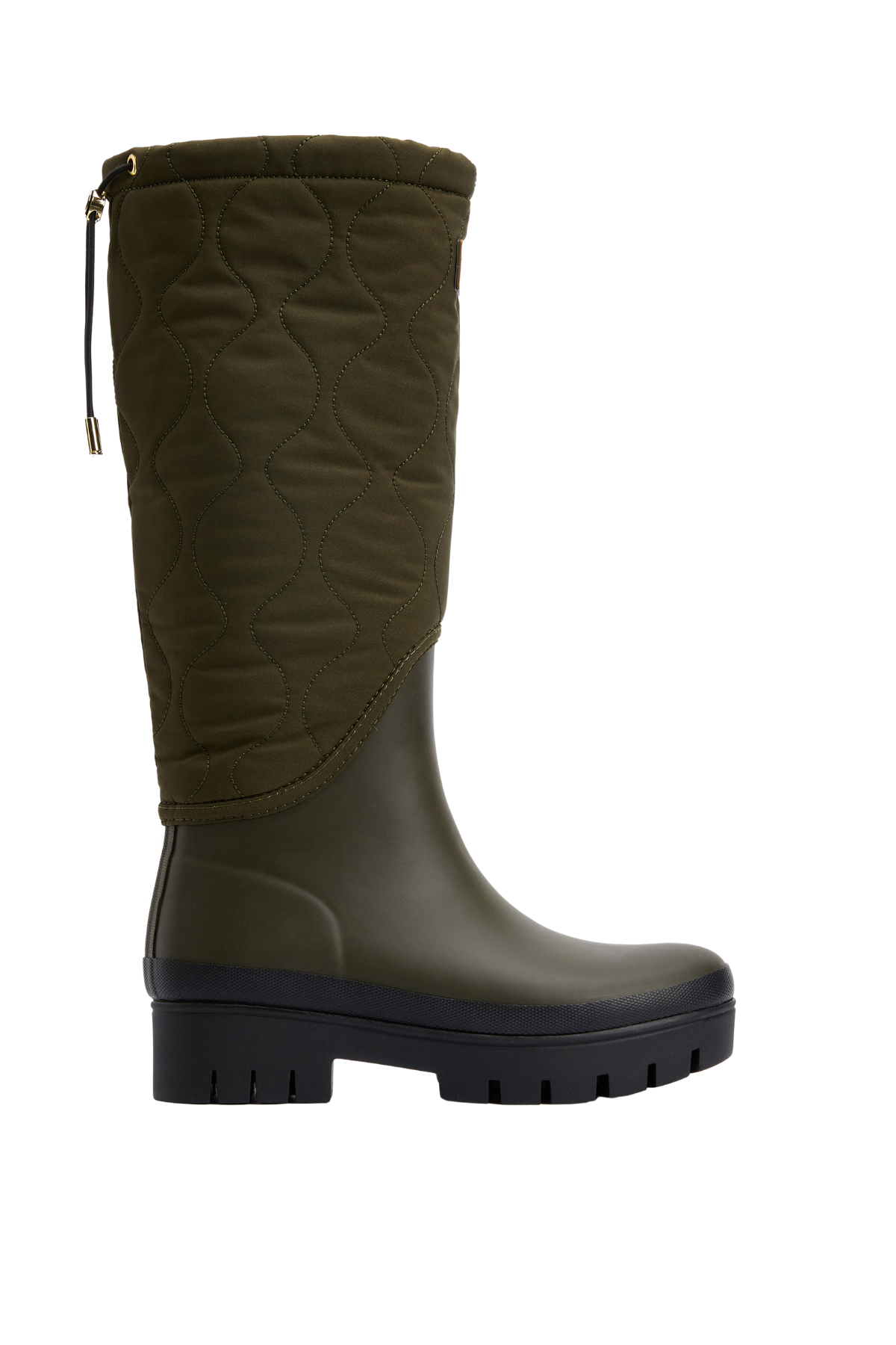 Barbour Marnie Kapitone Tall Welly Çizme OL71 Olive-Black