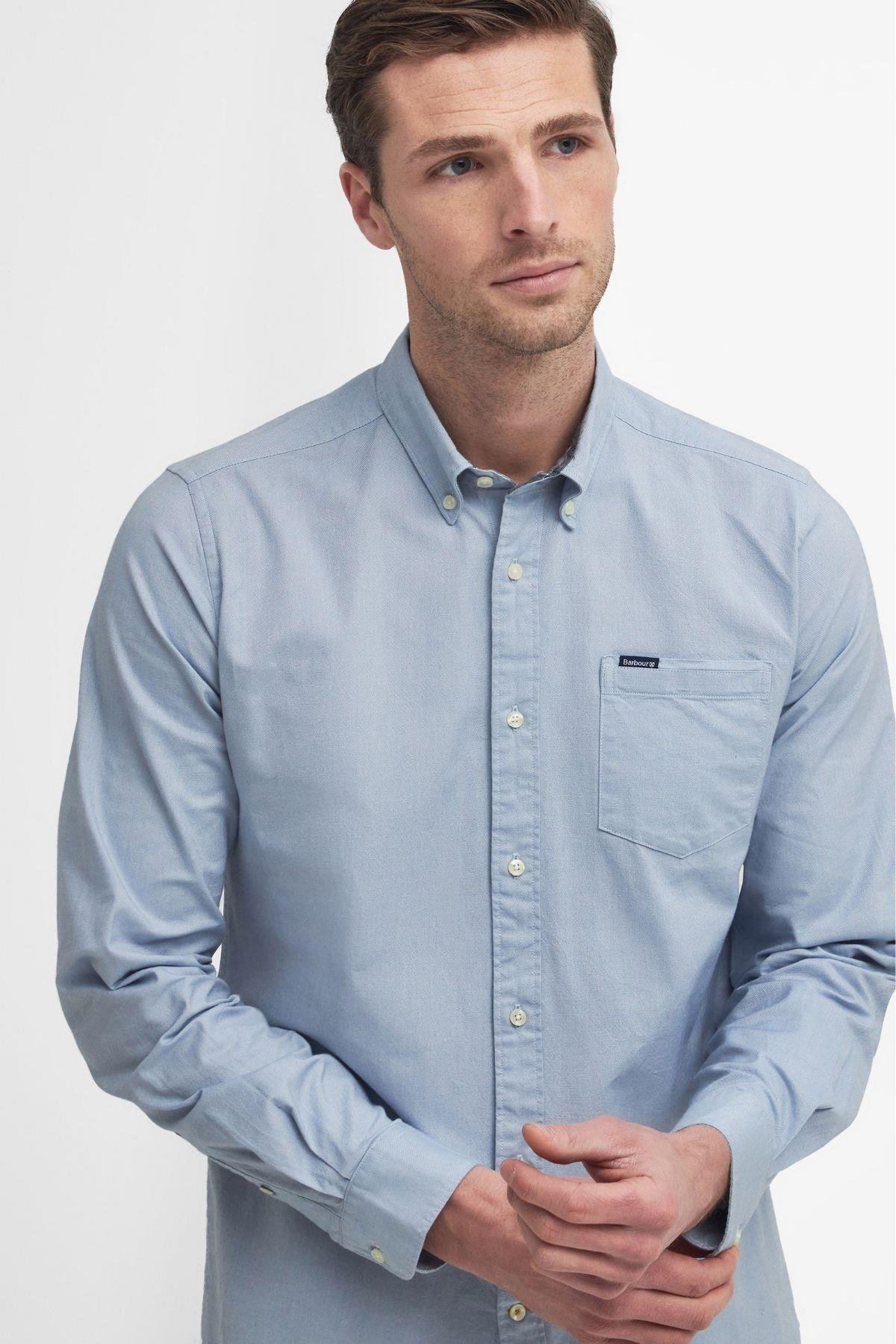 Barbour Marsden Tailored Oxford Gömlek BL55 Cool Blue