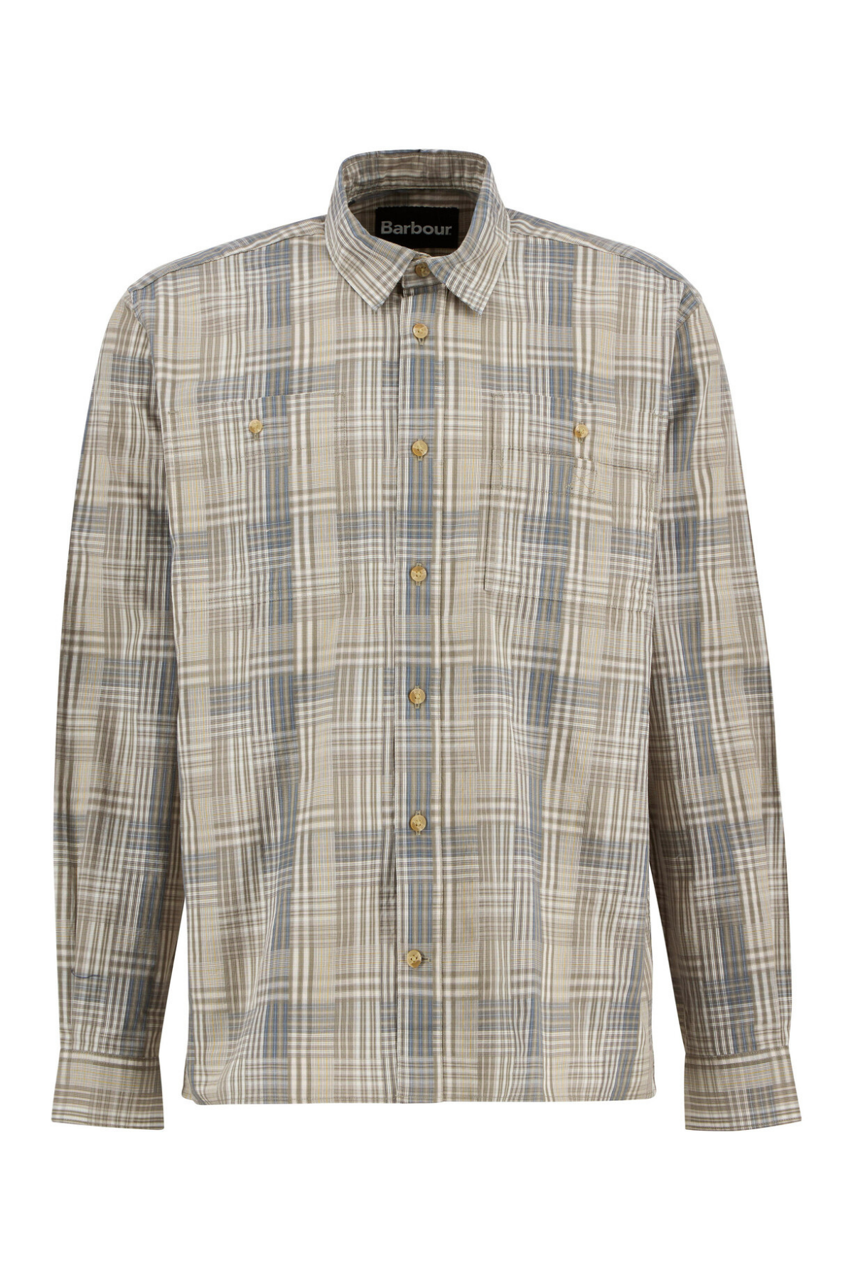 Barbour Maxwell Checked Patch L/S Relaxed Gömlek OL37 Grey Olive