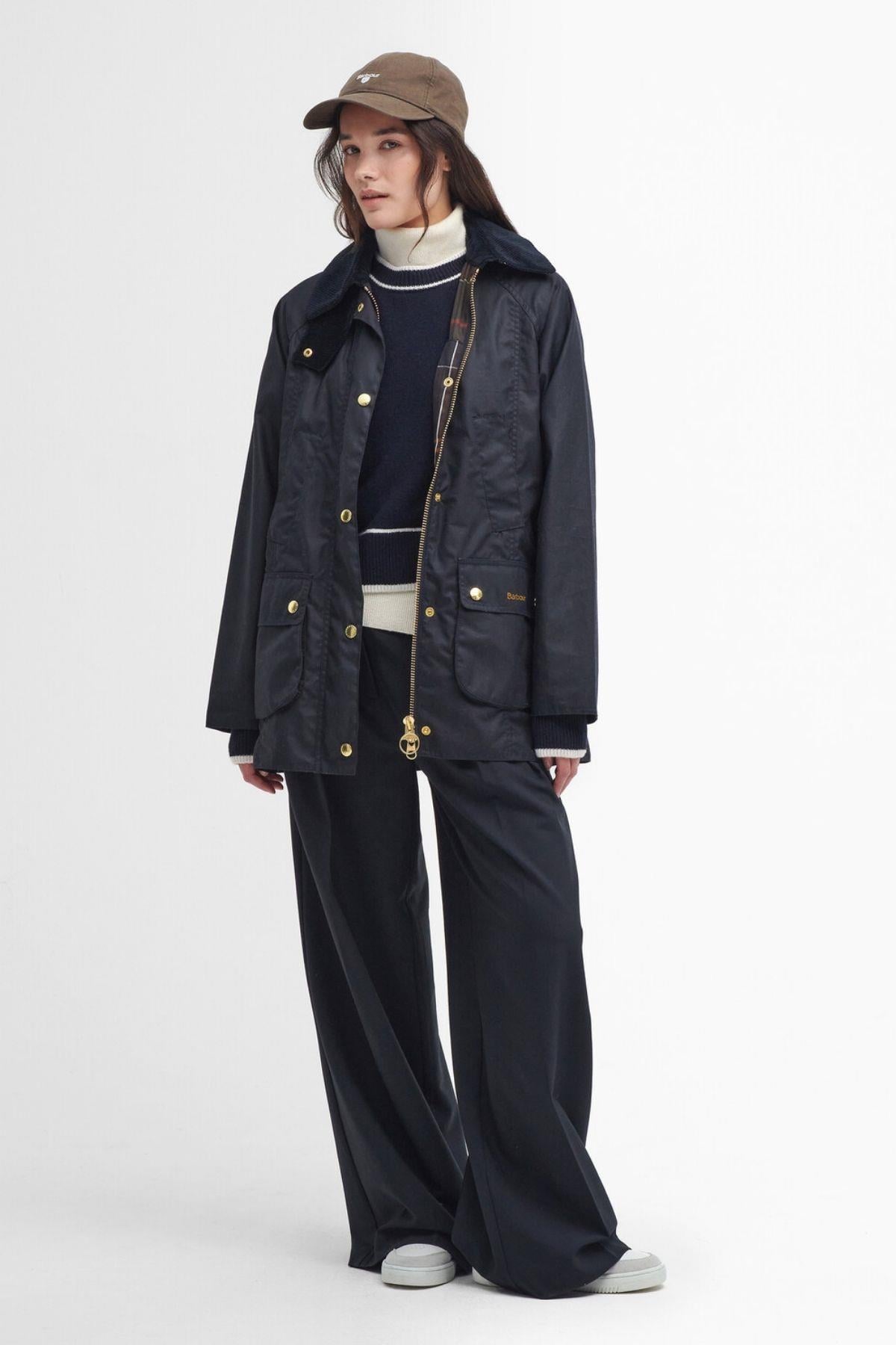 Barbour Modern Beadnell Yağlı Ceket NY92 Navy
