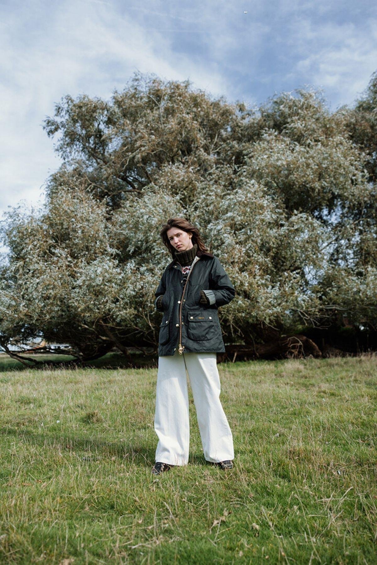 Barbour Modern Beadnell Yağlı Ceket SG51 Sage/Ancient