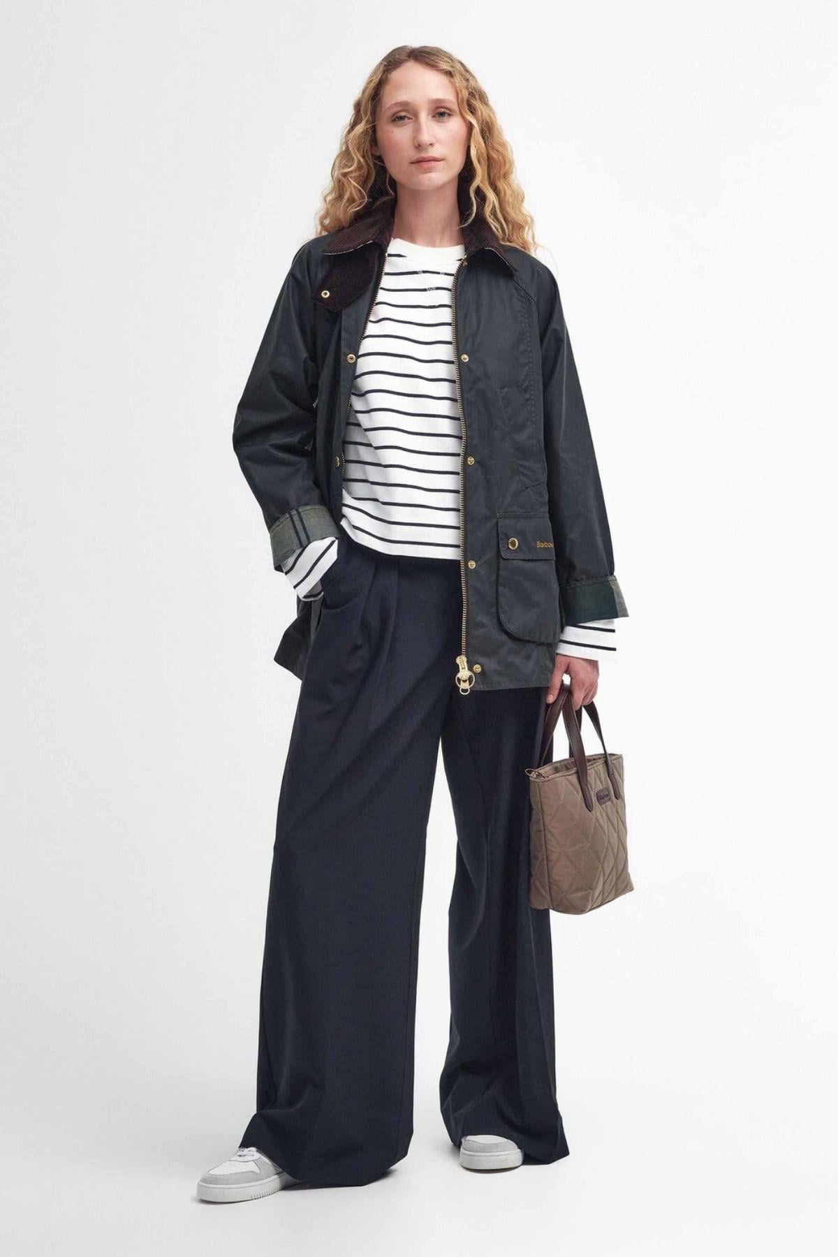 Barbour Modern Beadnell Yağlı Ceket SG51 Sage/Ancient