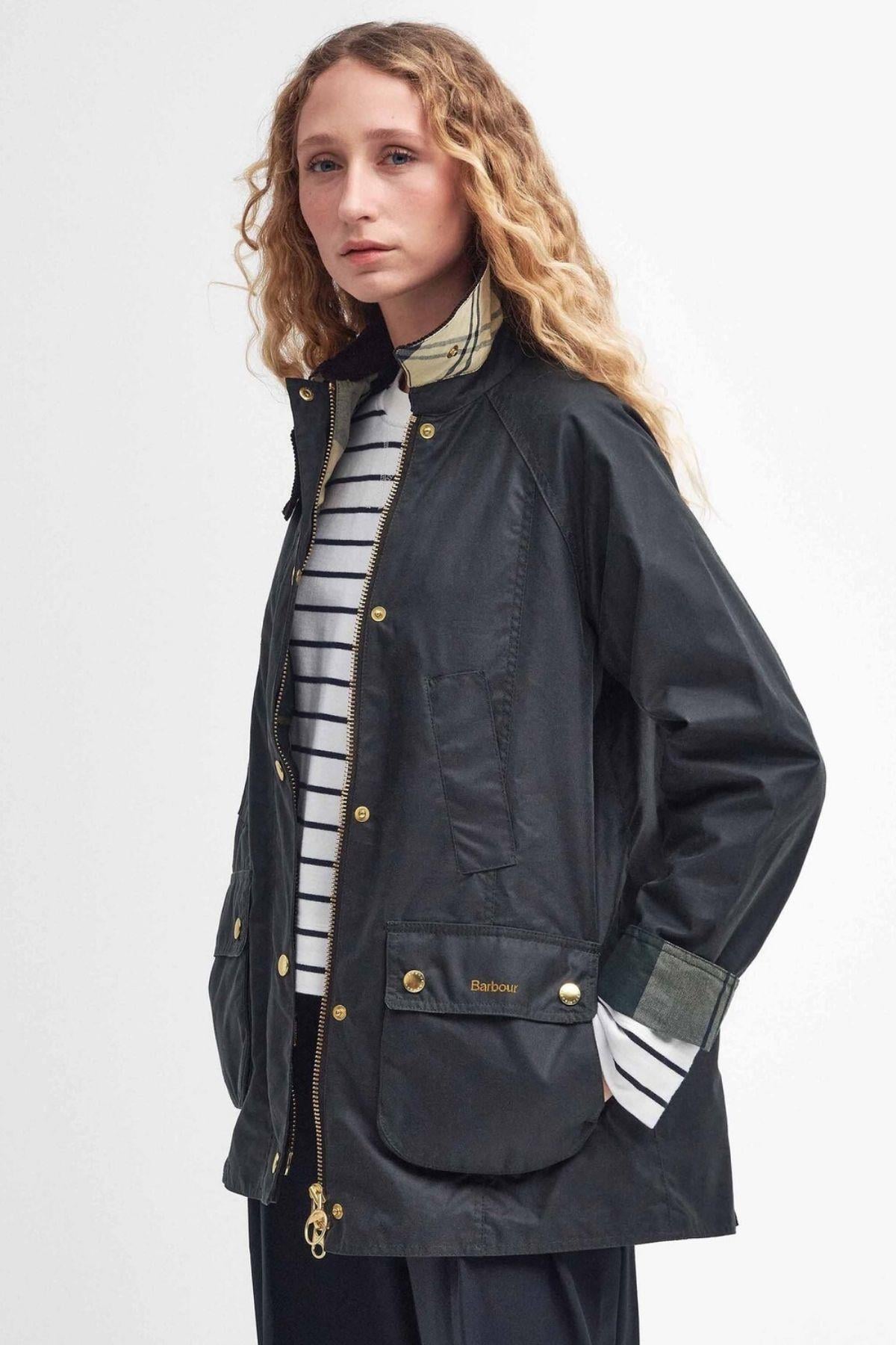 Barbour Modern Beadnell Yağlı Ceket SG51 Sage/Ancient
