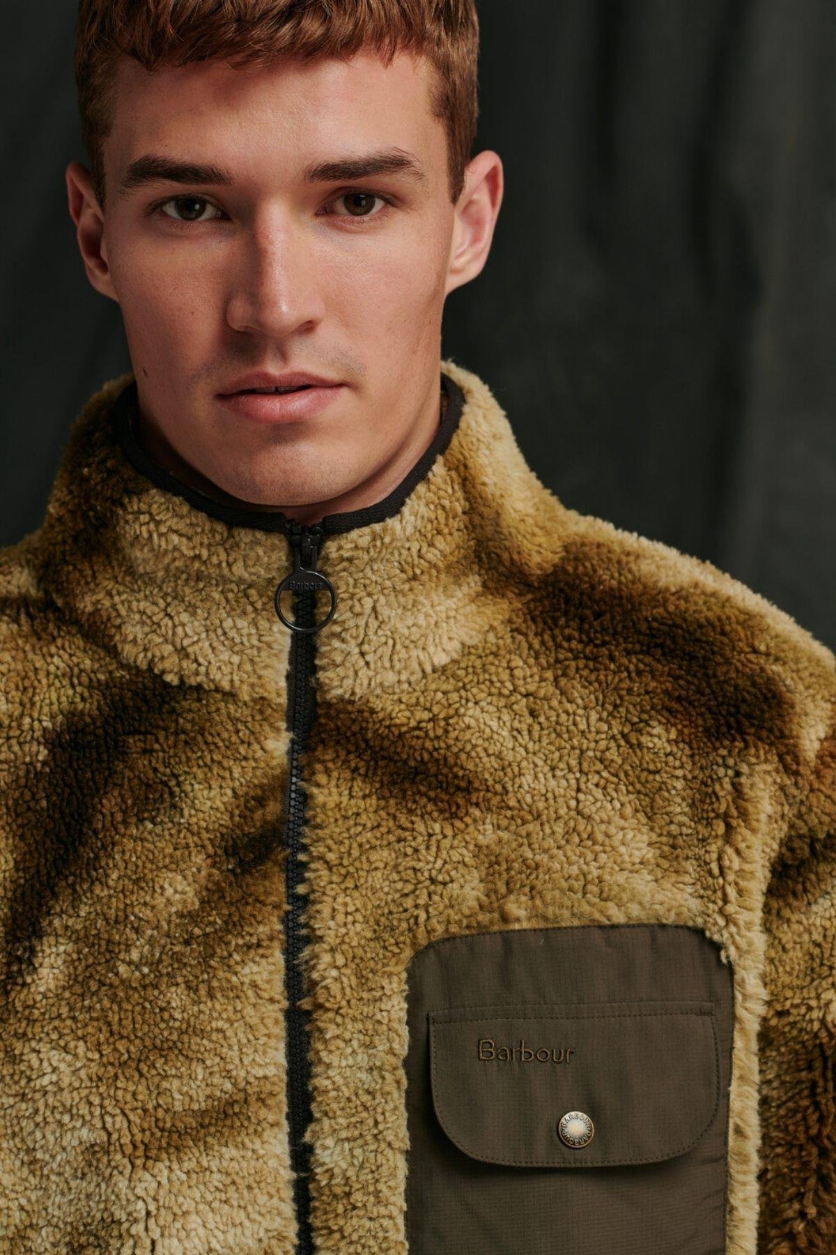 Barbour Moor Fleece Tie Dye - MOOR TIE DYE JACKET Khaki Print
