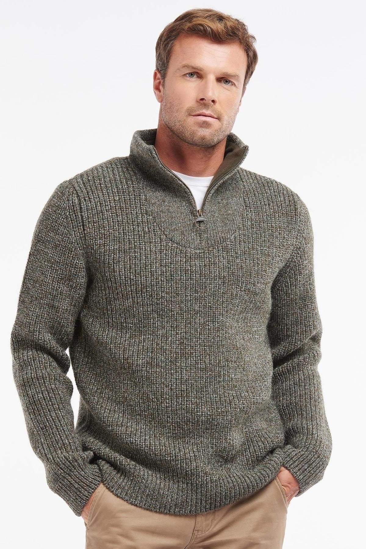 Barbour New Tyne H-Zip Kazak KH71 Derby Tweed