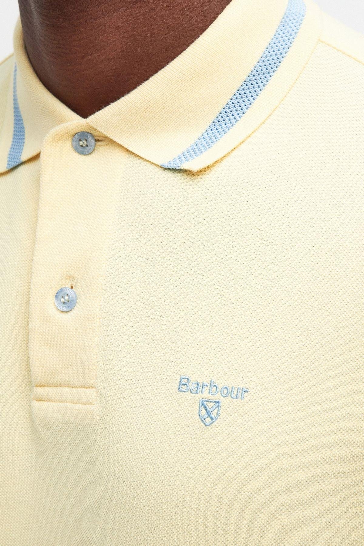 Barbour Newbridge Short Sleeve Cotton Polo Yaka YE36 Heritage Lemon