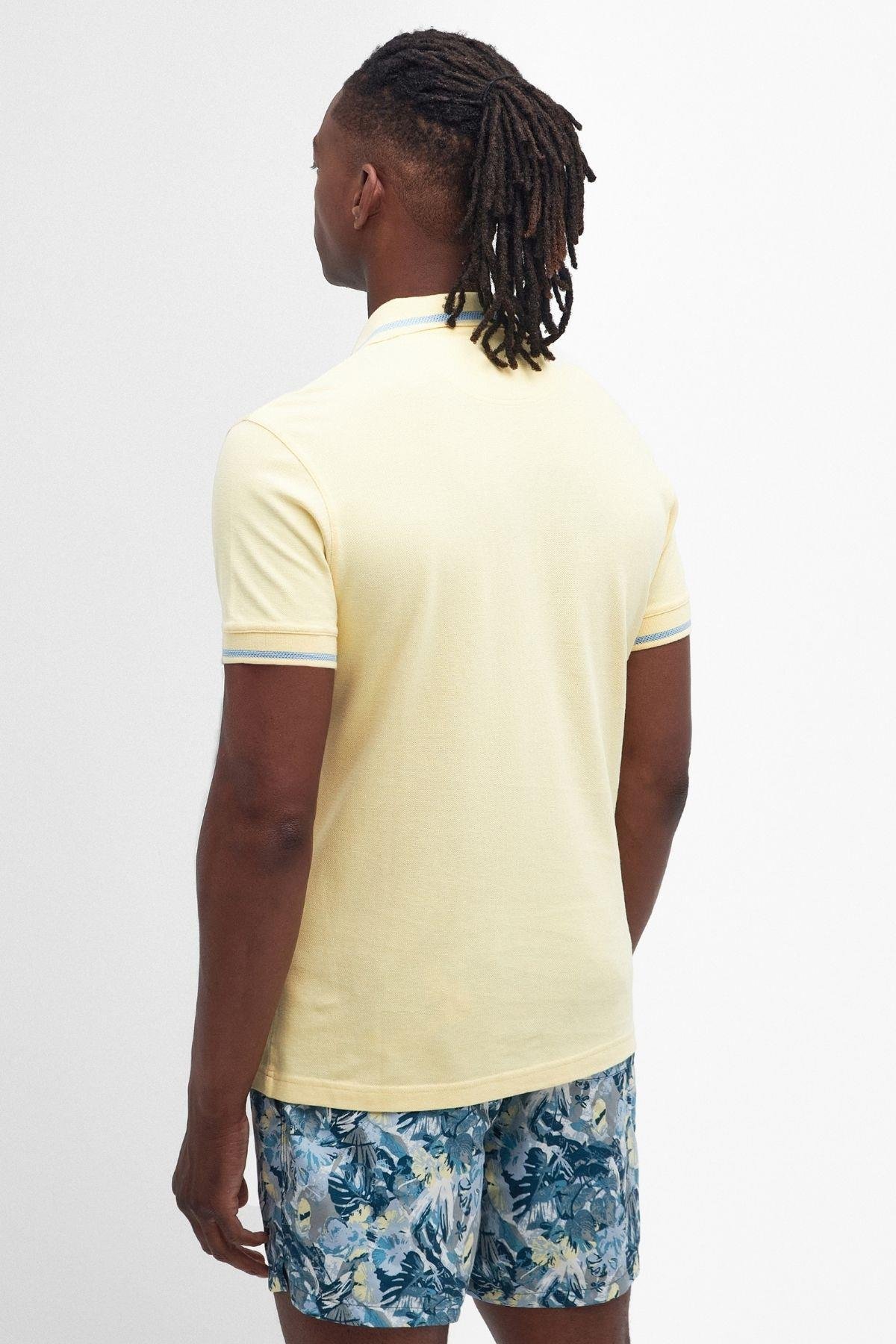 Barbour Newbridge Short Sleeve Cotton Polo Yaka YE36 Heritage Lemon