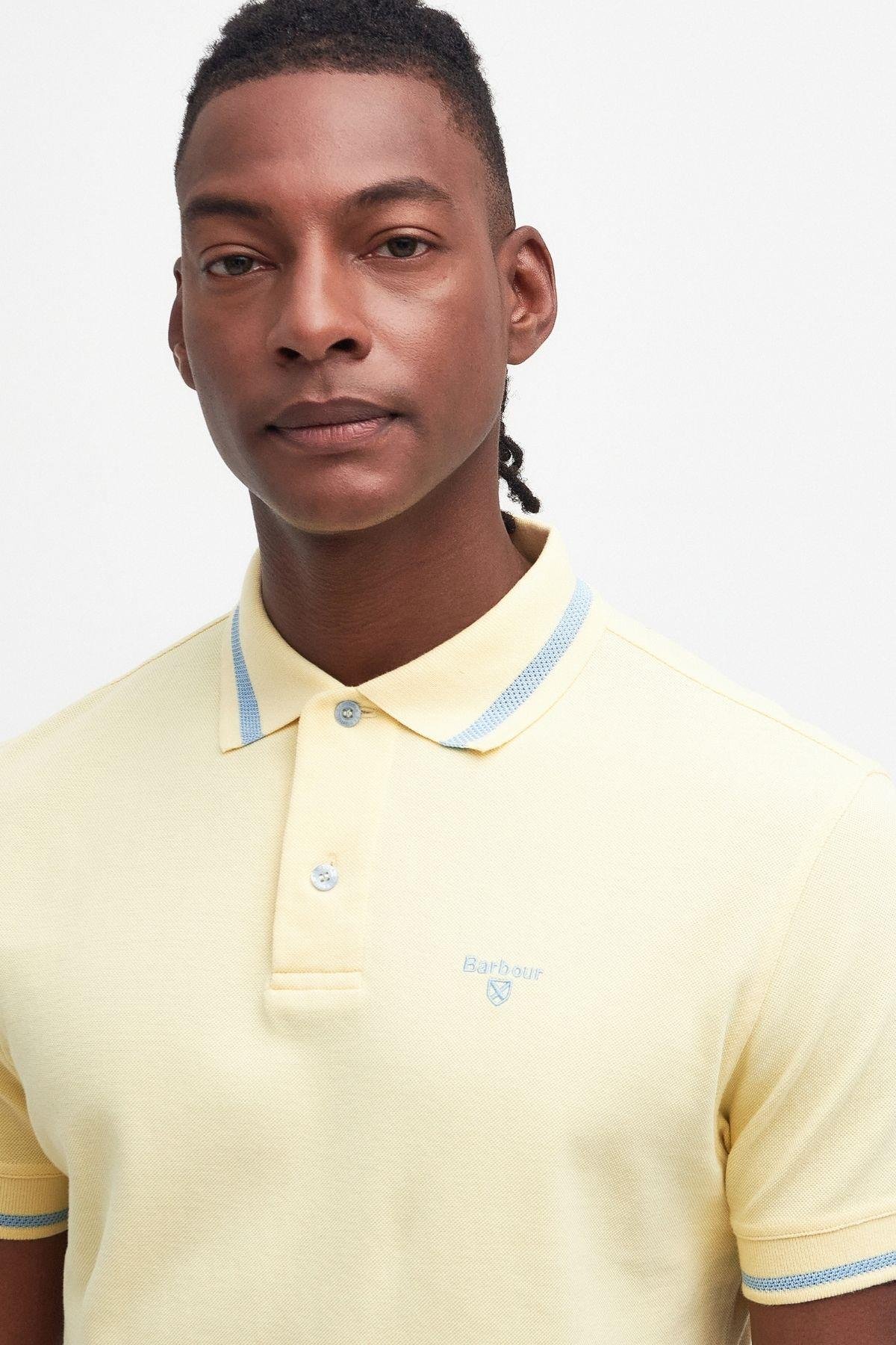 Barbour Newbridge Short Sleeve Cotton Polo Yaka YE36 Heritage Lemon