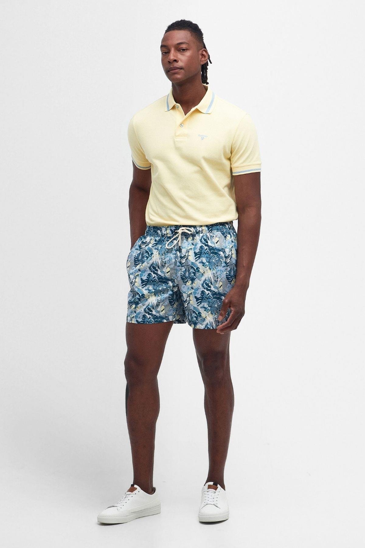 Barbour Newbridge Short Sleeve Cotton Polo Yaka YE36 Heritage Lemon