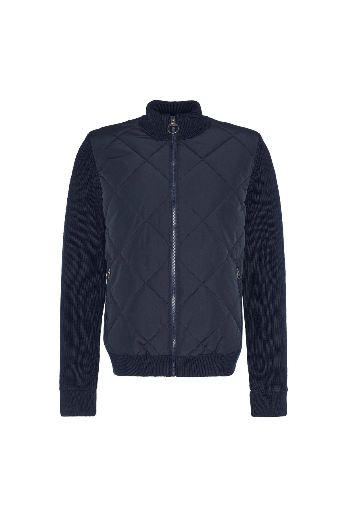 Barbour Newland Zip Through Knitted Jumper Kazak NY91 Navy