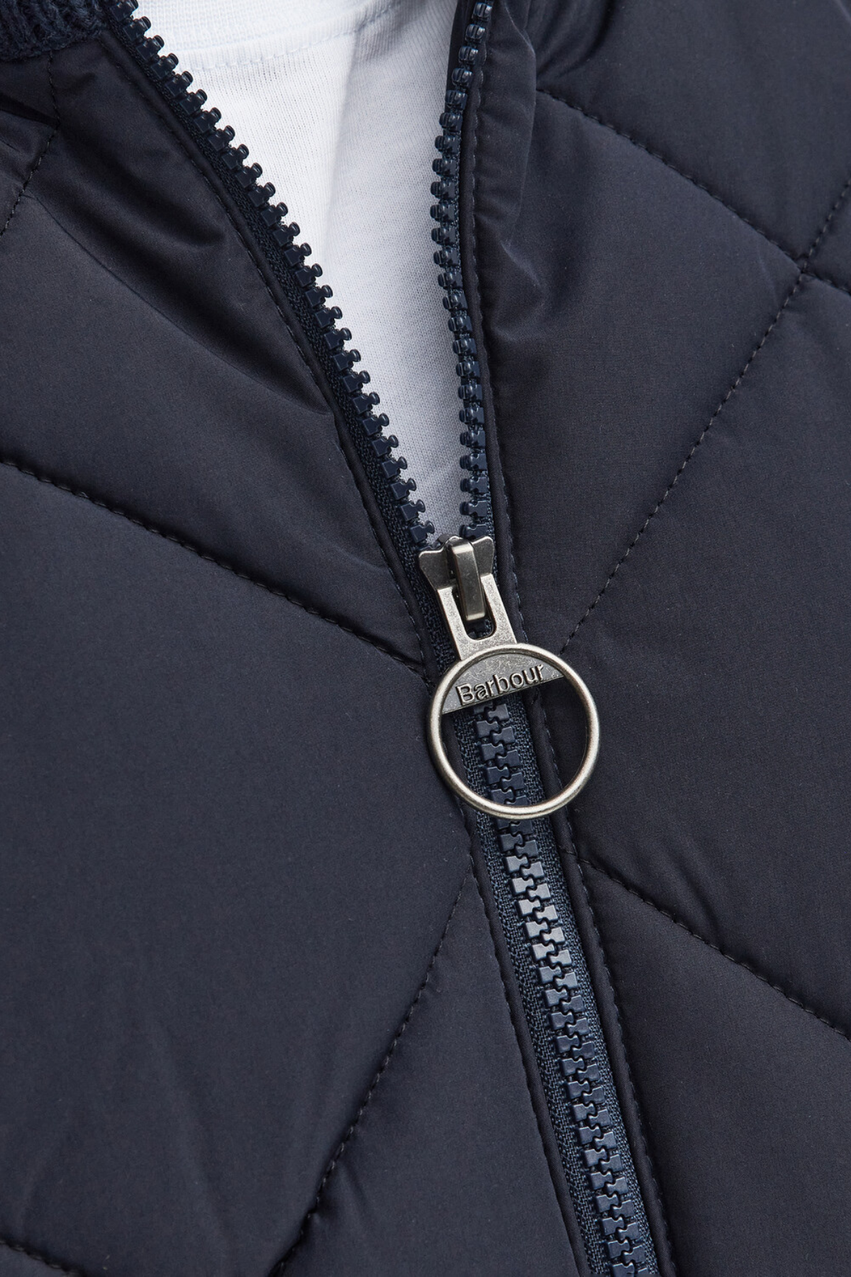Barbour Newland Zip Through Knitted Jumper Kazak NY91 Navy