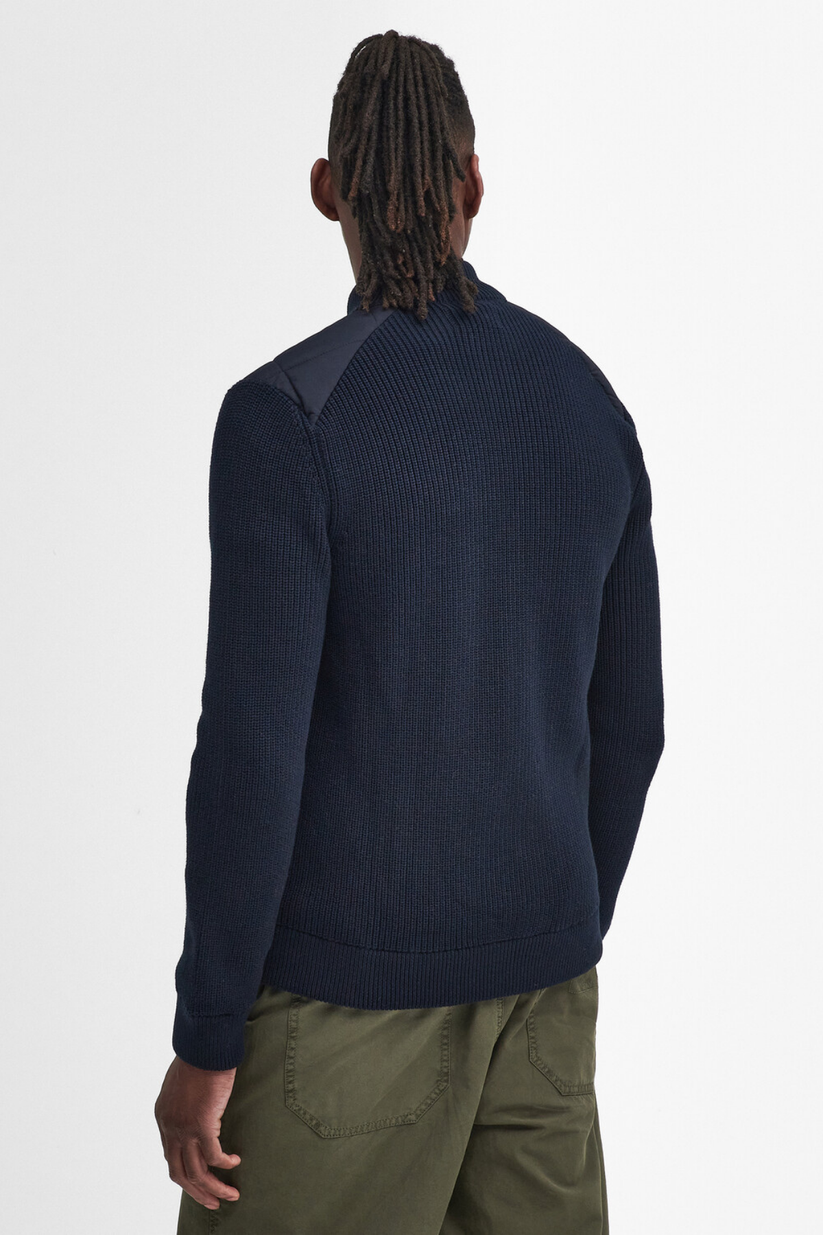 Barbour Newland Zip Through Knitted Jumper Kazak NY91 Navy
