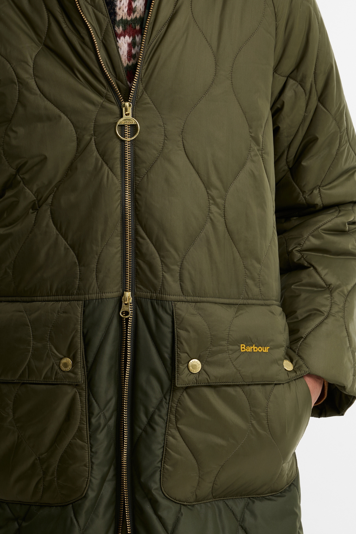 Barbour Osbourne Kapitone Ceket OL71 Olive Fern Mixed Tartan