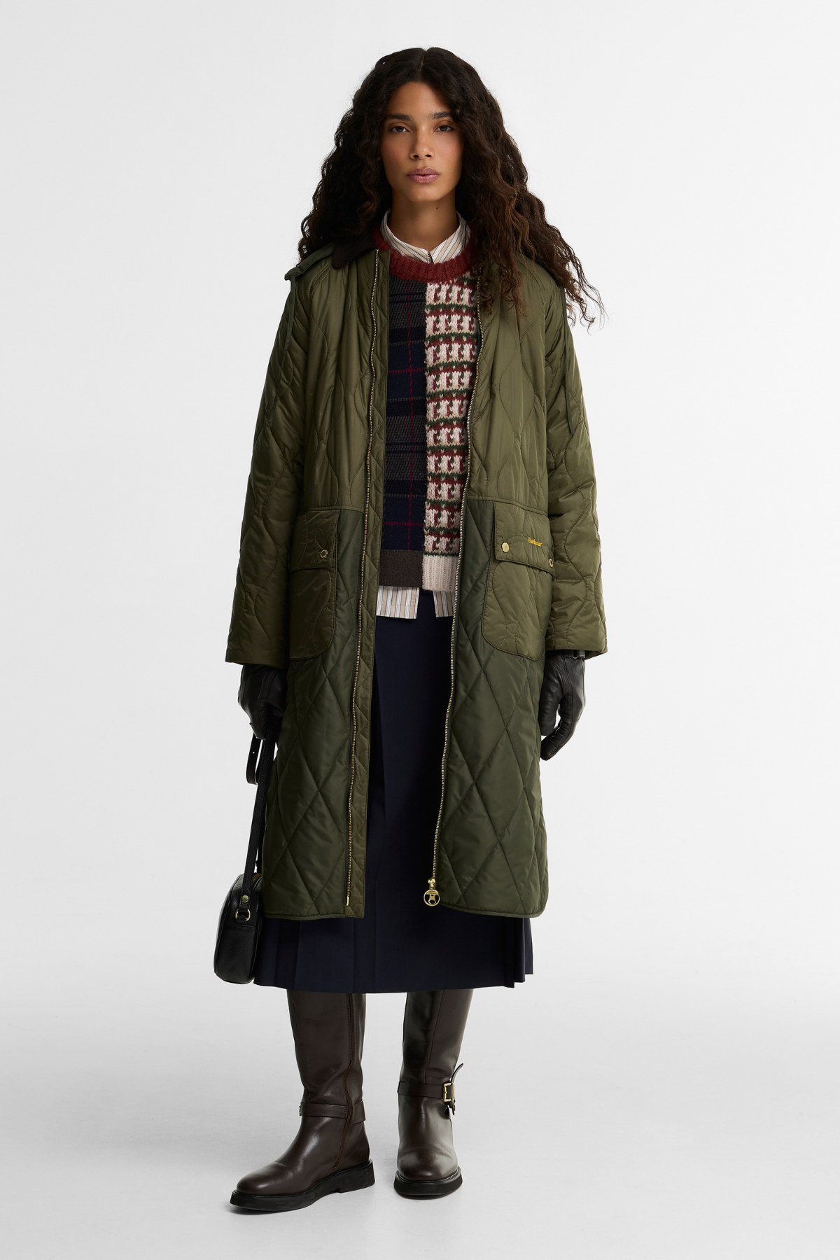 Barbour Osbourne Kapitone Ceket OL71 Olive Fern Mixed Tartan