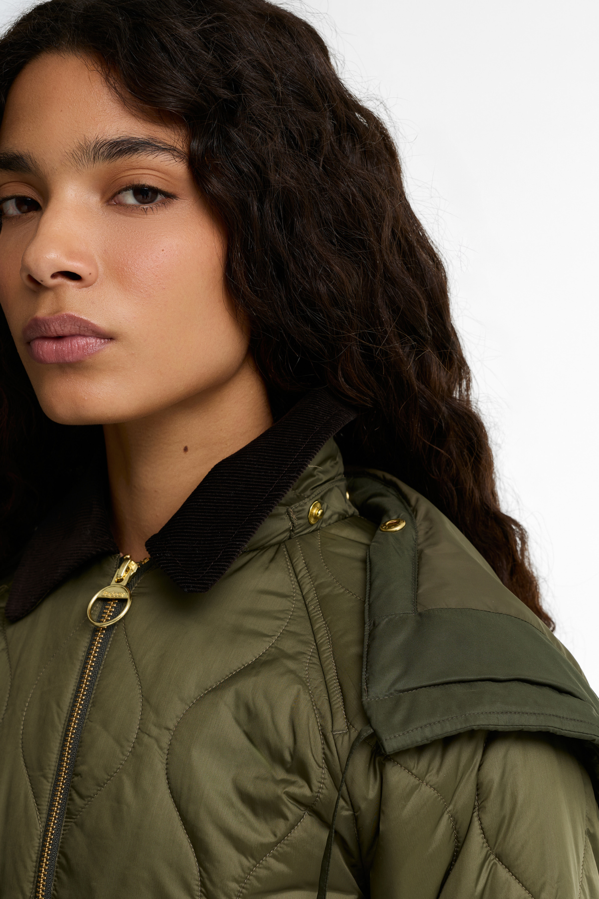 Barbour Osbourne Kapitone Ceket OL71 Olive Fern Mixed Tartan