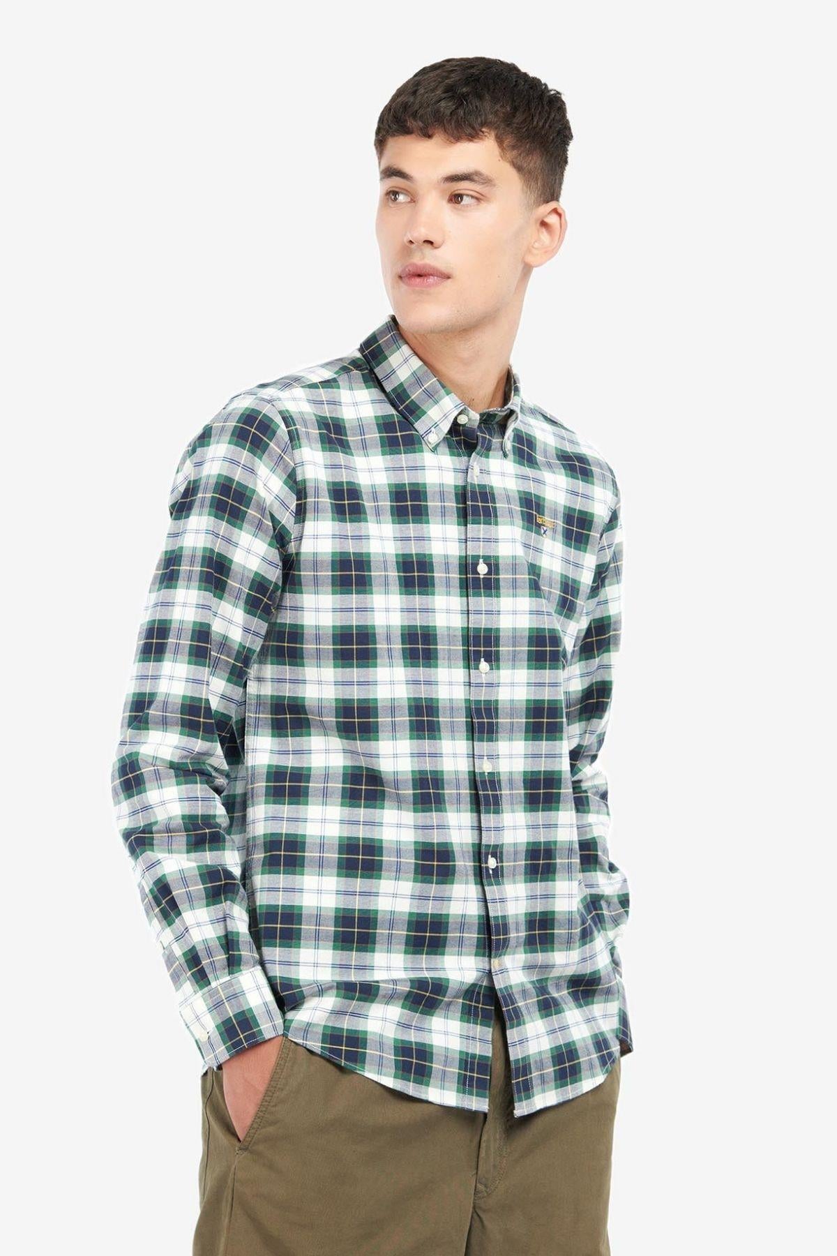 Barbour Oxbridge Tartan Tailored Gömlek TN36 Summer Ivy