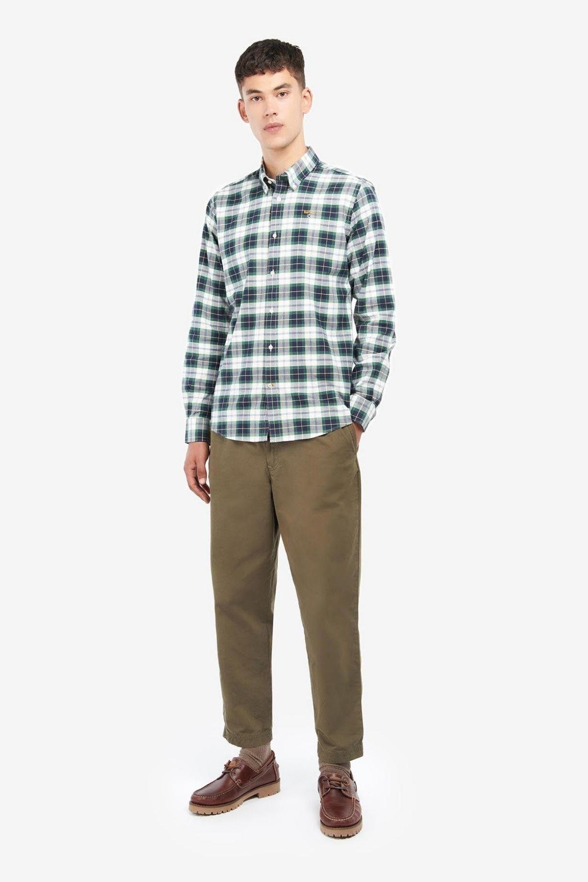 Barbour Oxbridge Tartan Tailored Gömlek TN36 Summer Ivy