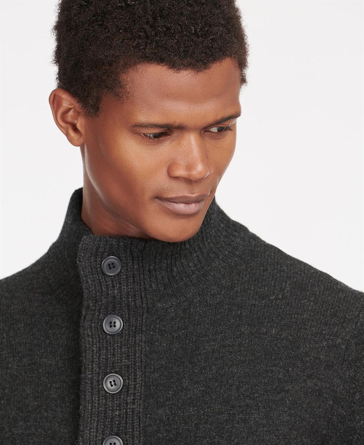 Barbour Patch Half Zip Kazak CH91 Charcoal