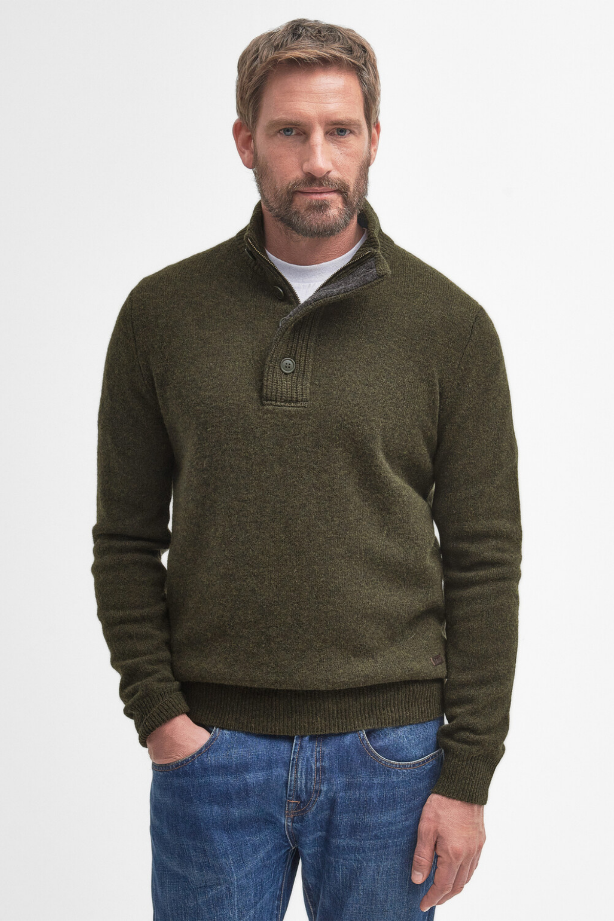 Barbour Patch Half Zip Kazak GN73 Seaweed