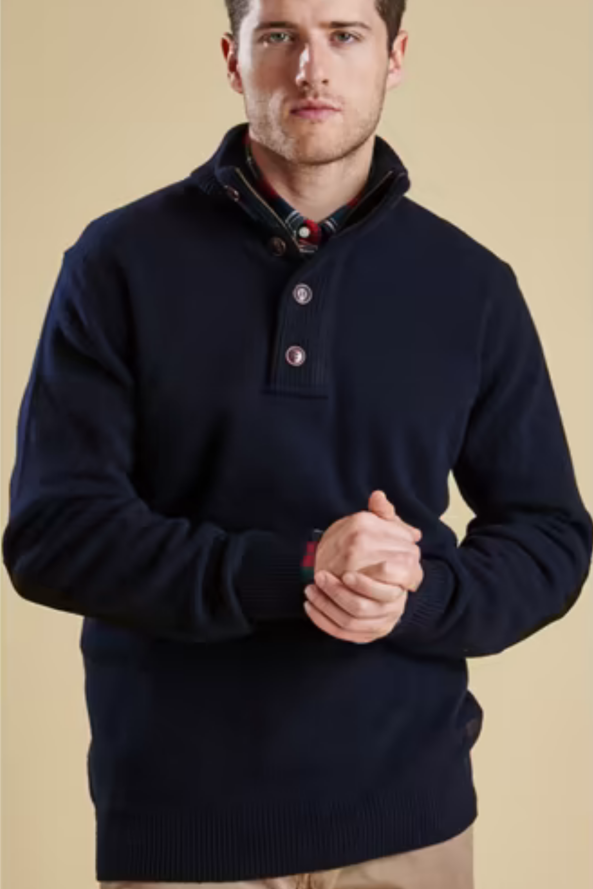 Barbour Patch Half Zip Kazak NY71 Navy