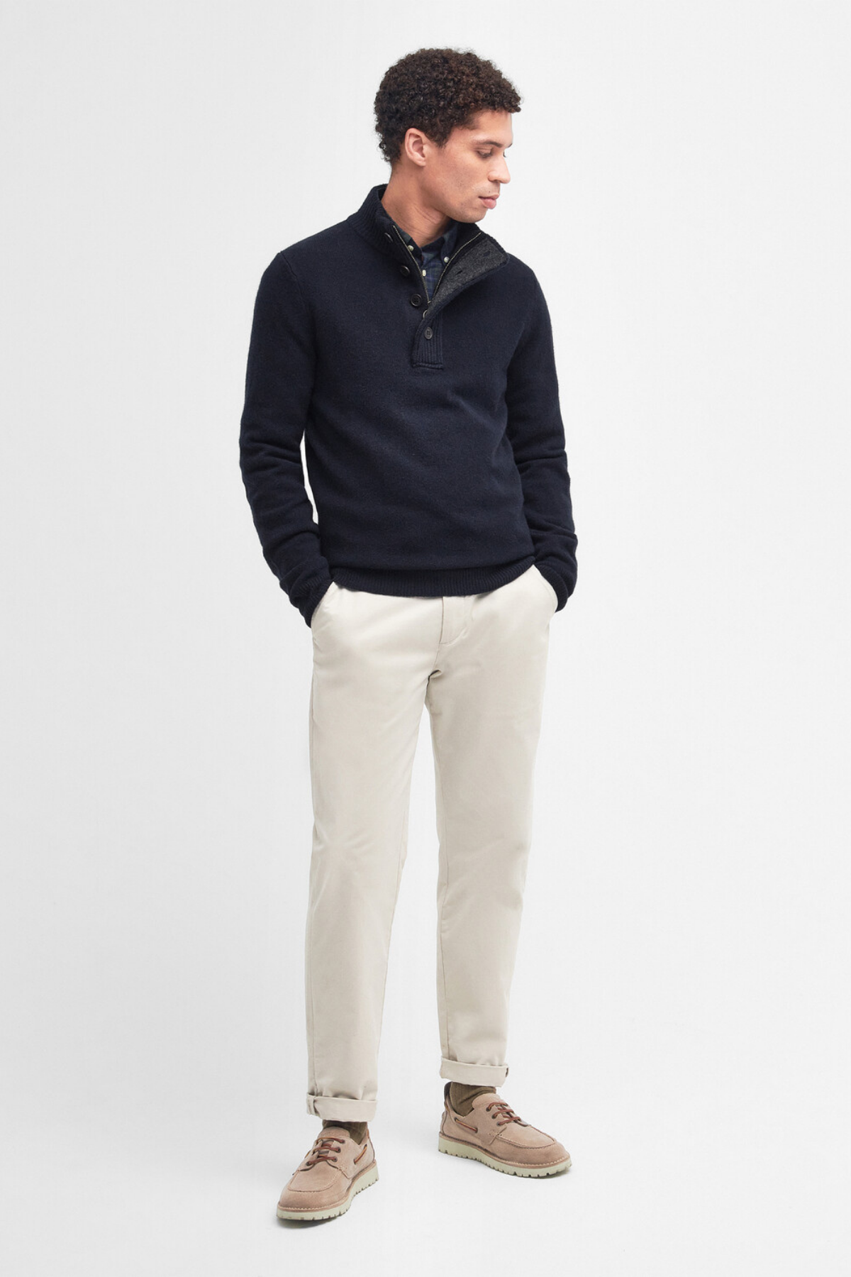 Barbour Patch Half Zip Kazak NY91 Navy